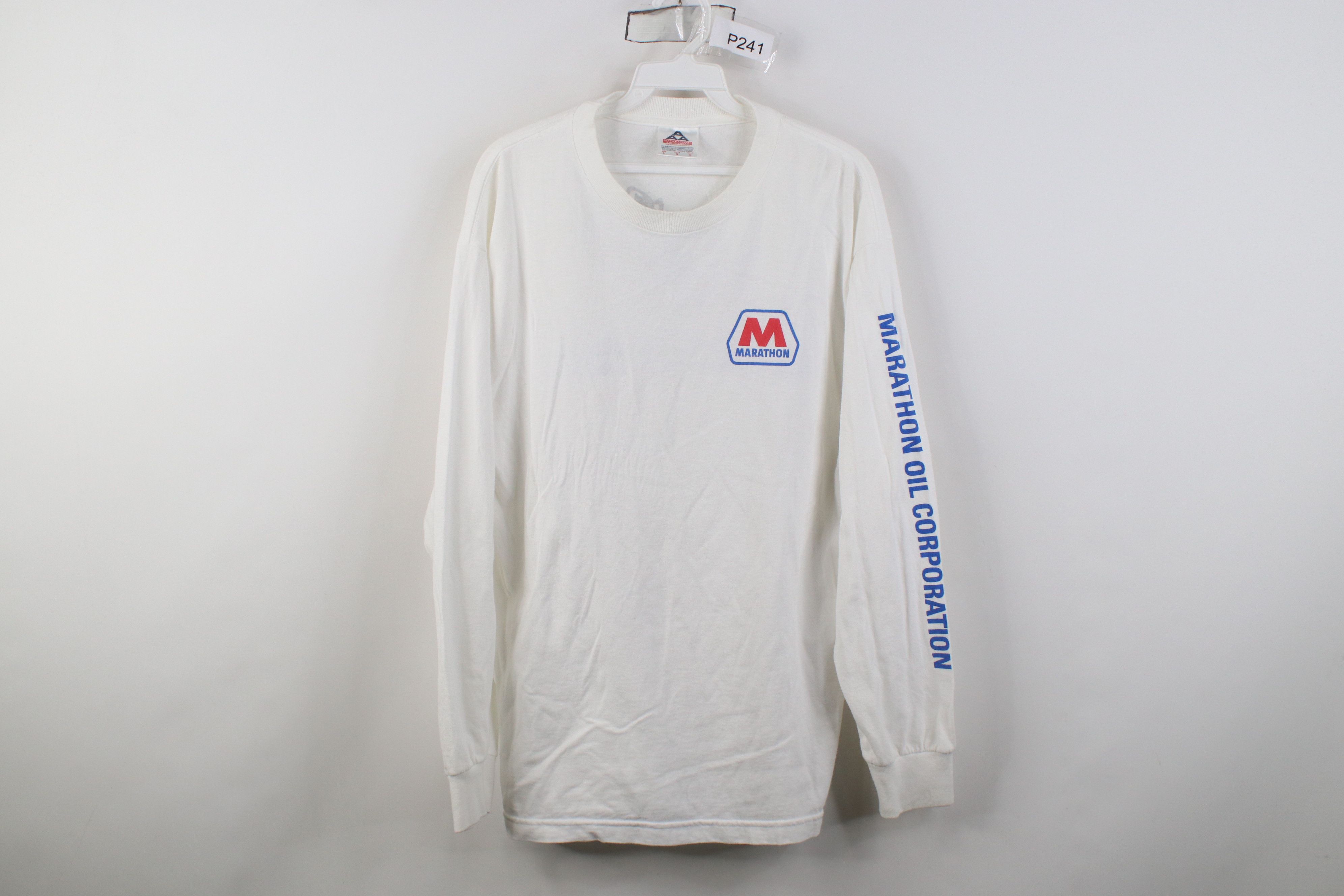 Vintage Vintage 90s Y2K Oil Corporation Long Sleeve T-Shirt White Size US L / EU 52-54 / 3 - 1 Thumbnail