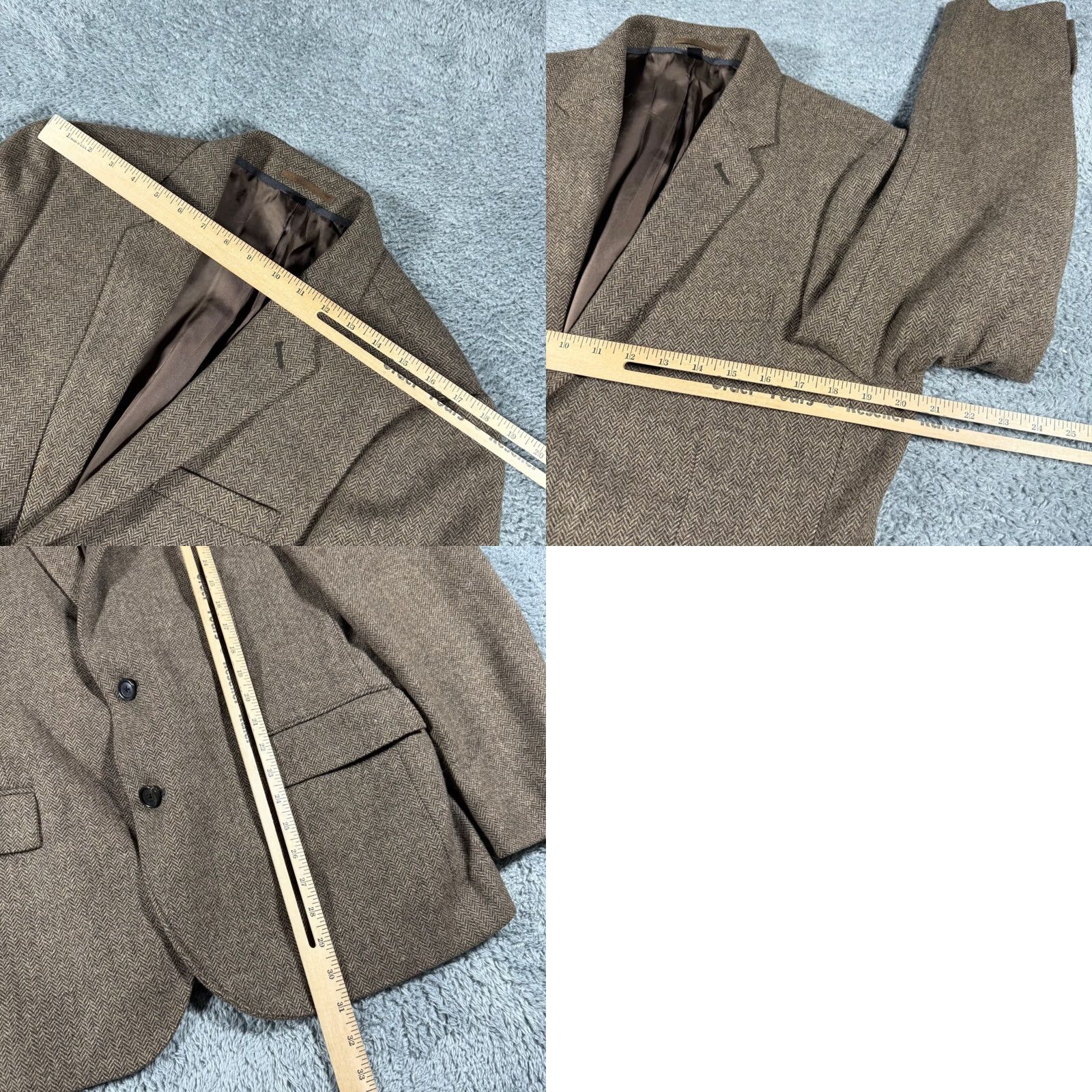 J.Crew Mens J.Crew Ludlow Sport Coat 42R Brown British Wool Herringbone Tweed Size US L / EU 52-54 / 3 - 8 Thumbnail