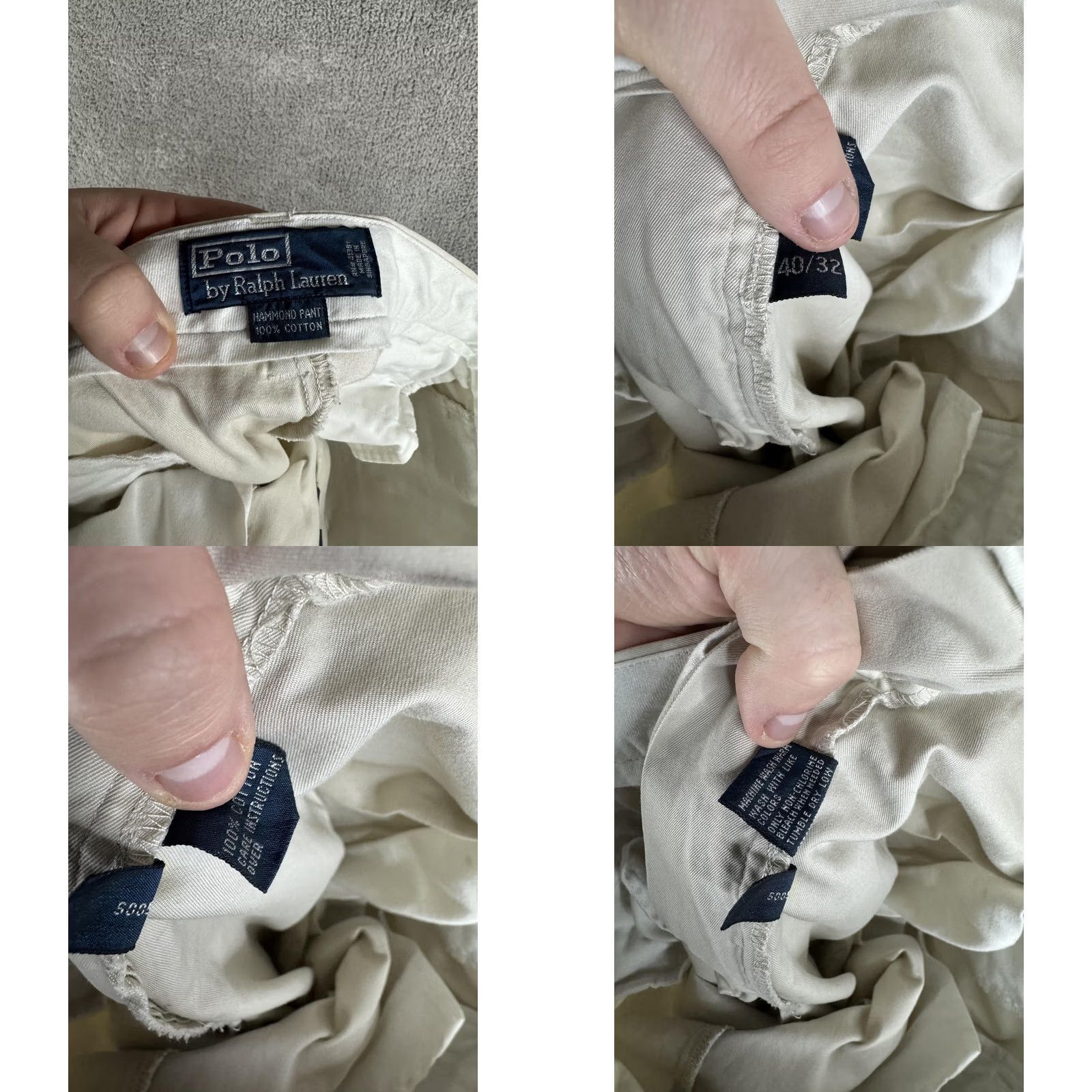 Polo Ralph Lauren Polo Ralph Lauren Pants Mens 40x32 Beige Hammond Pleated Cuffed Chino Size US L / EU 52-54 / 3 - 9 Thumbnail