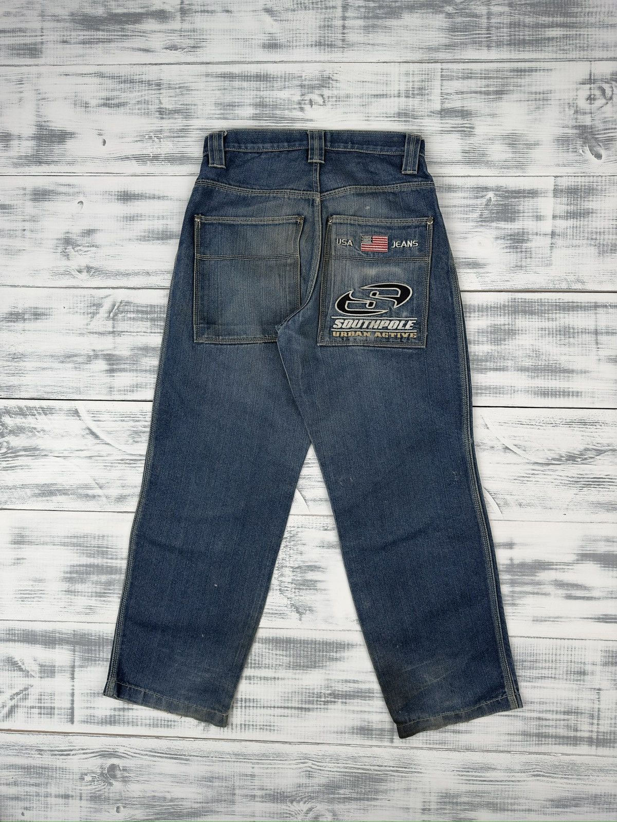 VINTAGE SOUTHPOLE JEANS BAGGY DENIM SKATER DISTRESSED DENIM