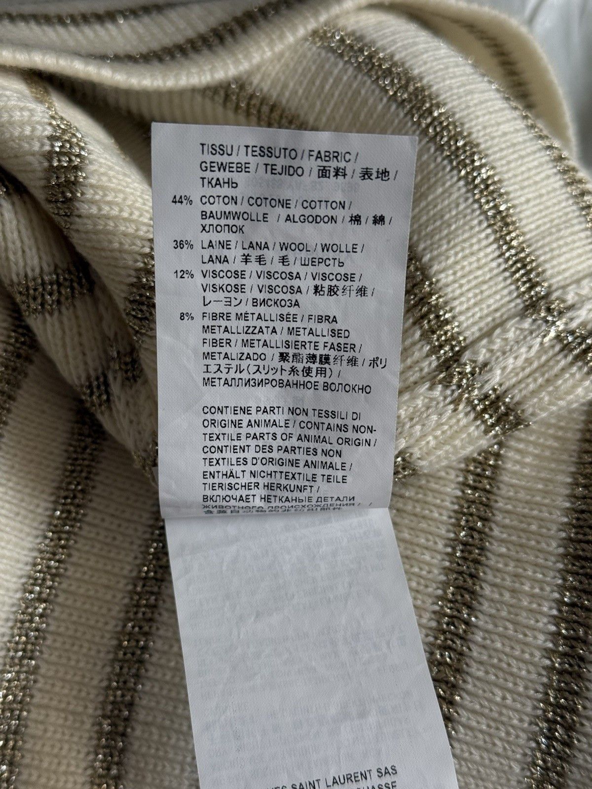 Saint Laurent Paris DDP Saint Laurent Lurex Gold Stripped Knit Sweater Size M / US 6-8 / IT 42-44 - 17 Thumbnail