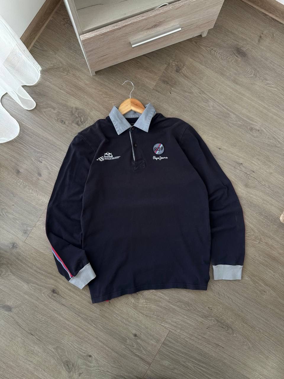 Red Bull × Vintage Vintage RedBull Racing Rugby Pepe Jens Blue Sweatshirt Size US M / EU 48-50 / 2 - 2 Thumbnail