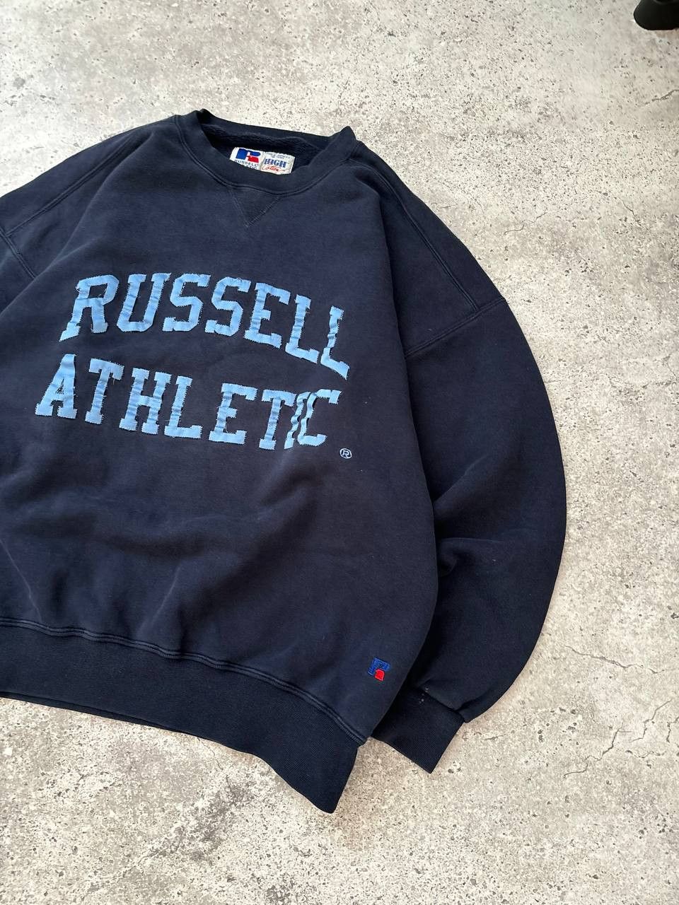 Vintage 00s Vintage Rare Russell Athletic Blue Blank Sweatshirt Size US XL / EU 56 / 4 - 3 Thumbnail