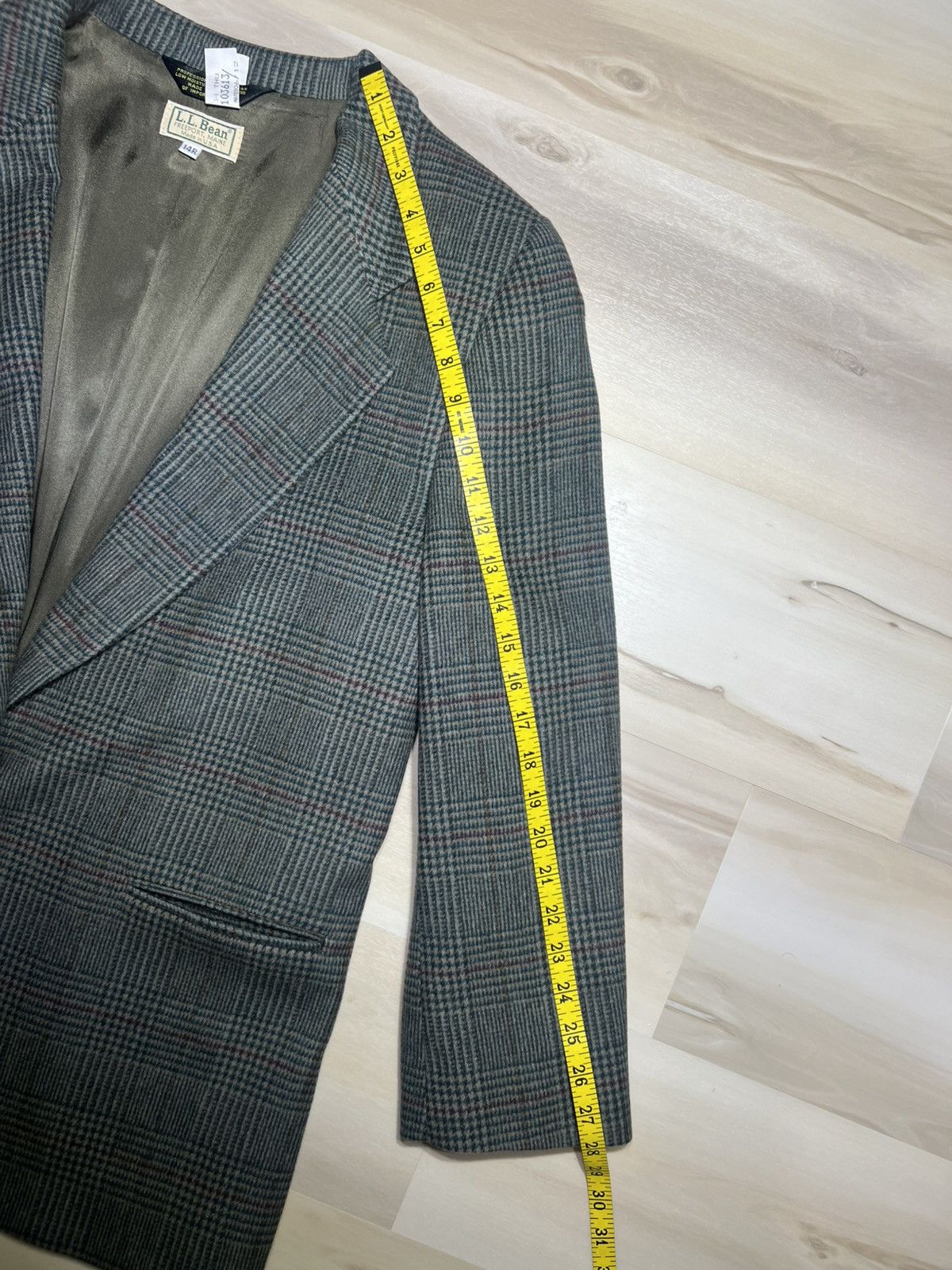 Designer × L.L. Bean × Vintage VTG LL Bean Blazer Cashmere Wool Houndstooth Plaid Size 14R Size XL / US 12-14 / IT 48-50 - 6 Thumbnail