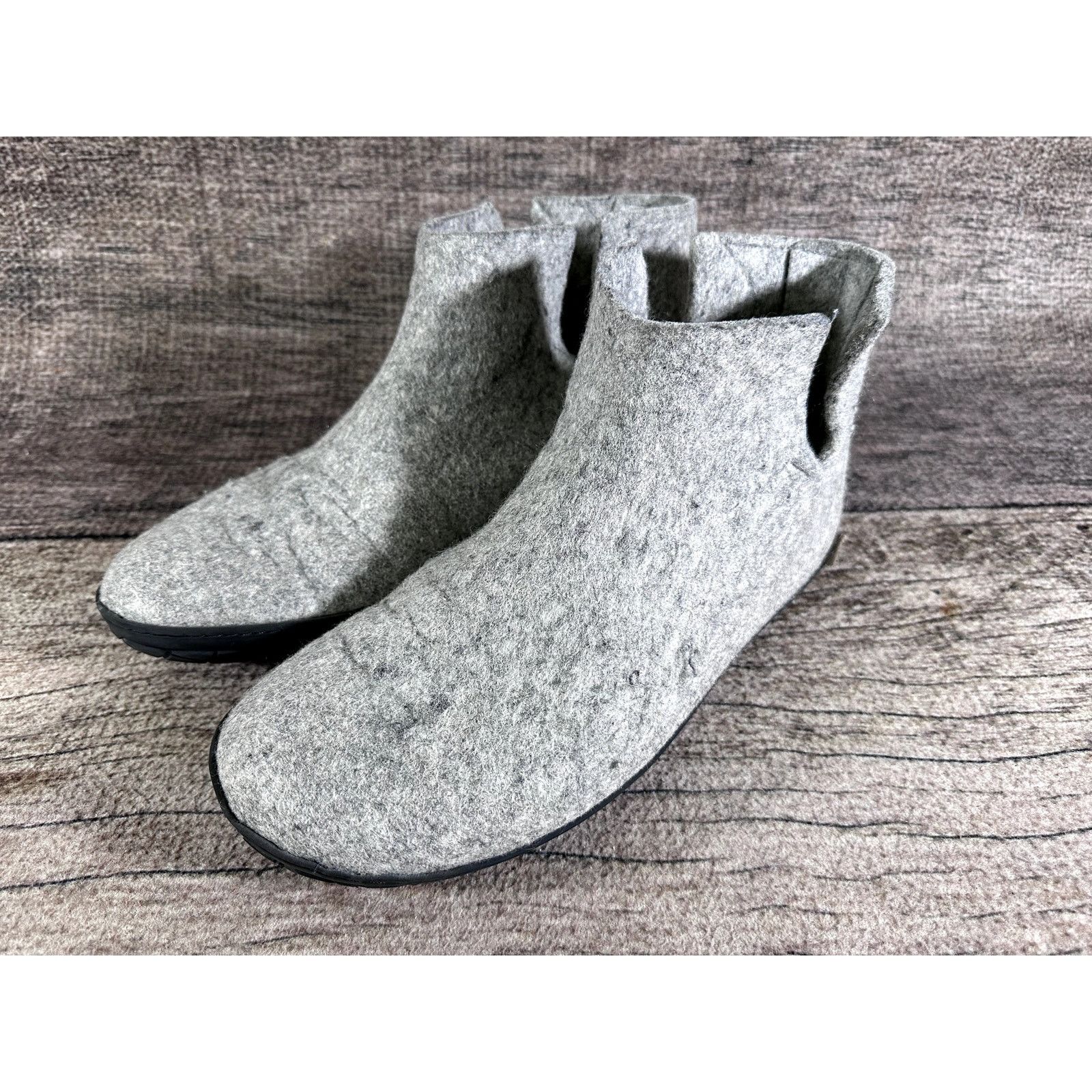 Glerups The Boot Gray Wool With Camp Sole Slipper - US Sz 13 display picture 3