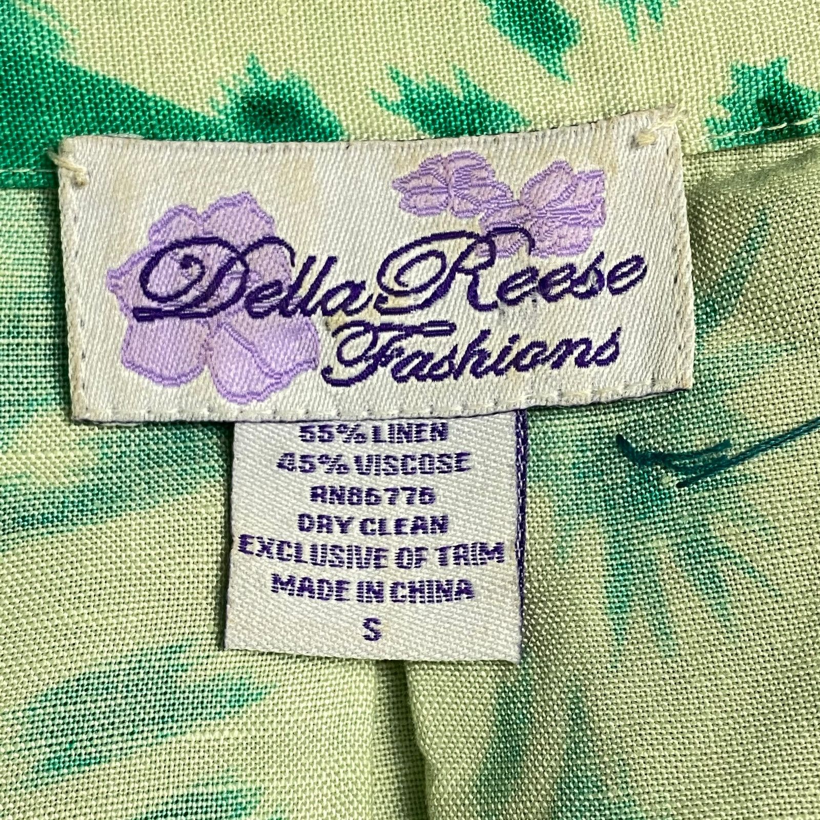 Other Della Reese Green Botanical Open Front Jacket Blazer Small Size S / US 4 / IT 40 - 4 Thumbnail