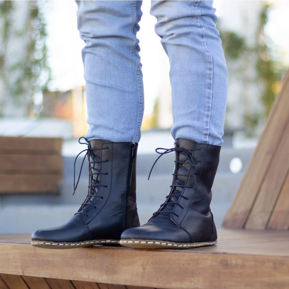 Other NEFES Handmade Black Buffalo LeatherGrounding Effect Boot Size US 11.5 / EU 44-45 - 1 Thumbnail