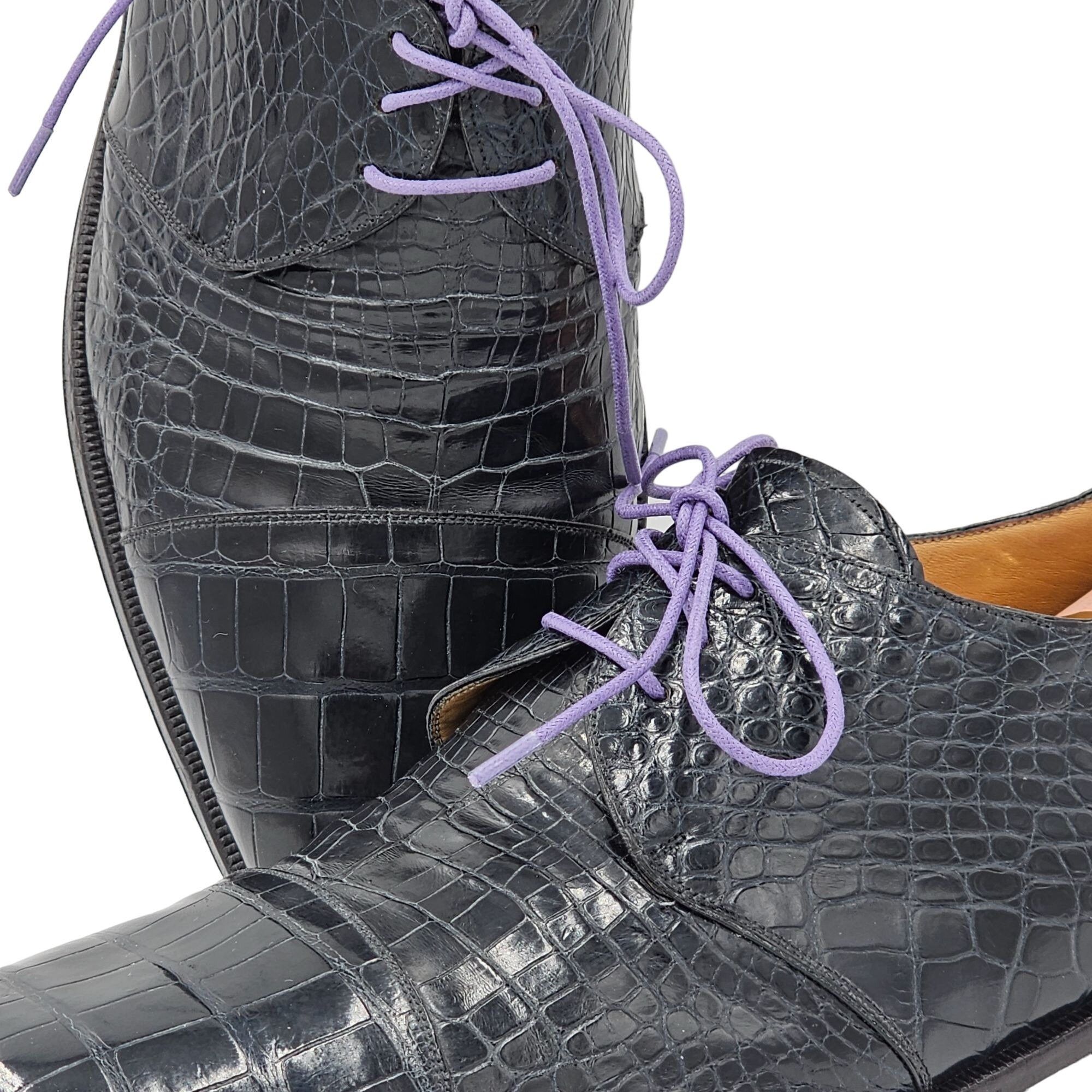 Other Vintage Exotic Full Alligator Men 15 Black Dress Shoes Paolo Size US 15 / EU 48 - 3 Thumbnail