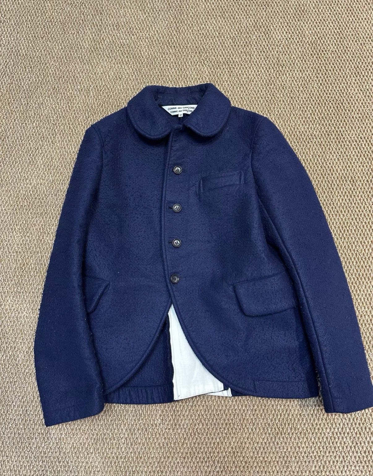 Comme des Garcons COMME des GARÇONS Round Collar Navy Heavy Jacket K23 Size M / US 6-8 / IT 42-44 - 1 Thumbnail