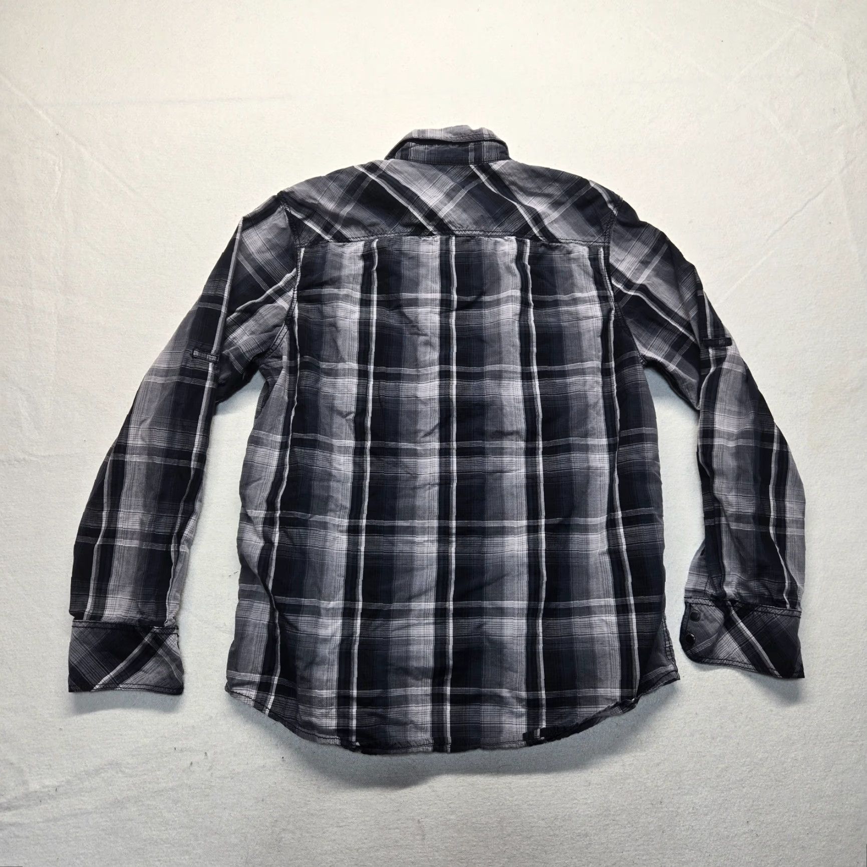 Vintage VINTAGE INC International Concepts Mens Button-Up Shirt Long Sleeve Plaid Black Medium Western Style Size US M / EU 48-50 / 2 - 7 Thumbnail