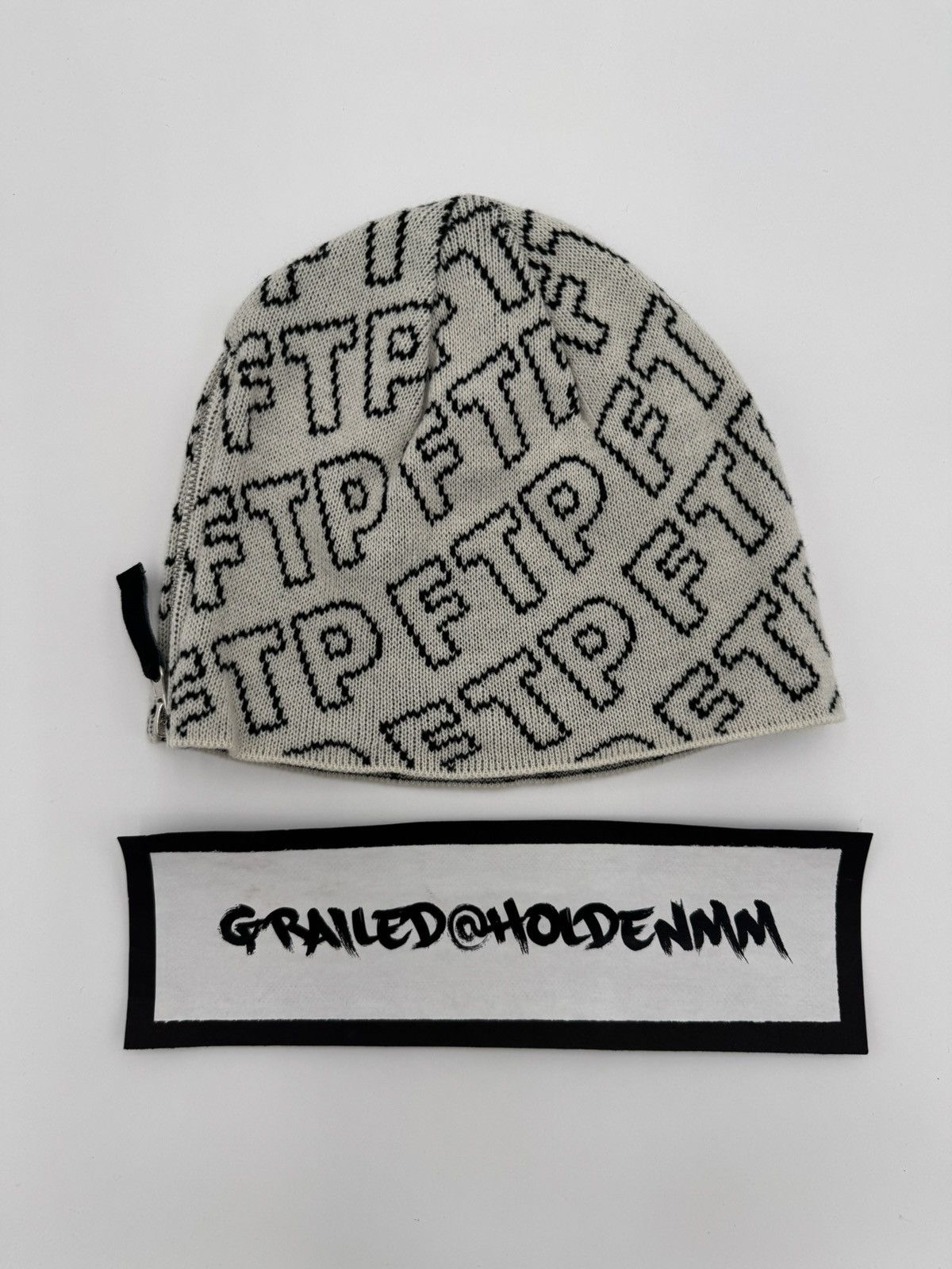 Fuck The Population FTP Zipper Beanie Skully Cream Size ONE SIZE - 10 Thumbnail