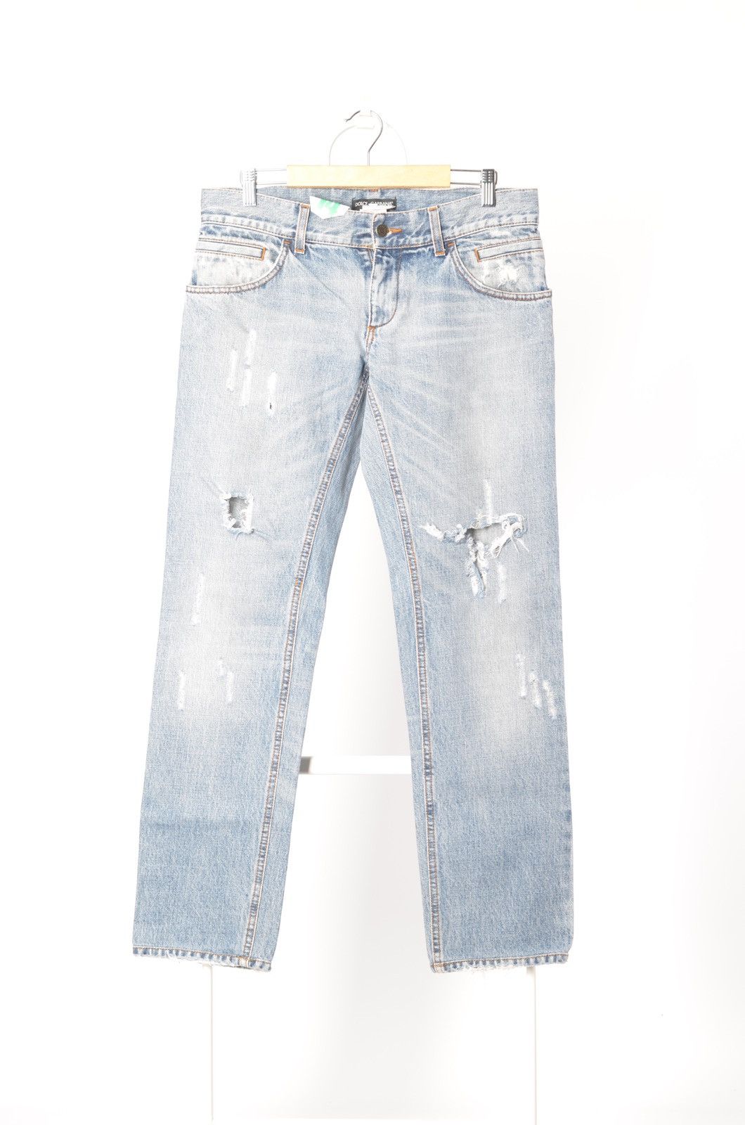 Dolce & Gabbana Vintage Y2K Dolce & Gabbana Distressed Denim Faded Jeans Size US 33 - 3 Thumbnail