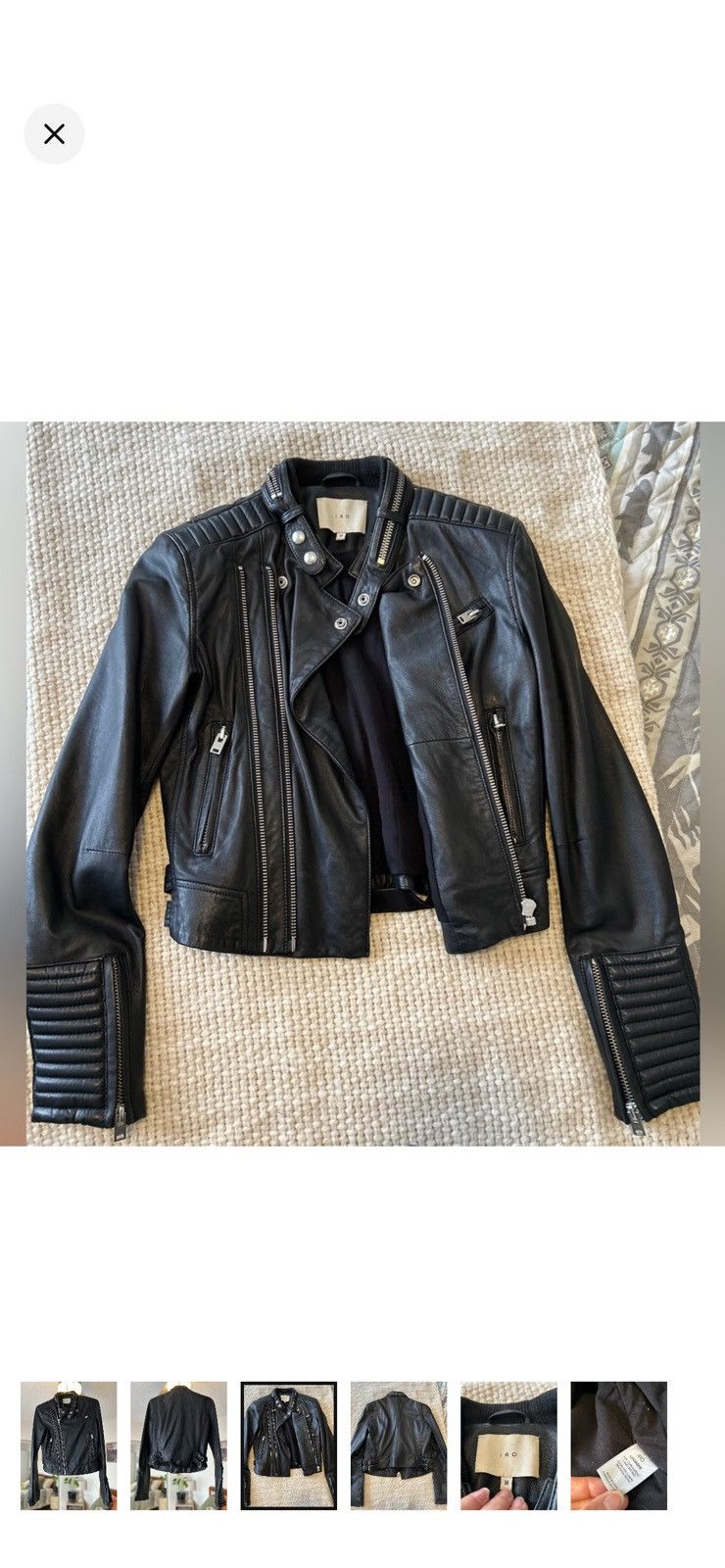 Iro (NWOT) Lamb skin IRO Leather Moto Jacket Size M / US 6-8 / IT 42-44 - 3 Thumbnail