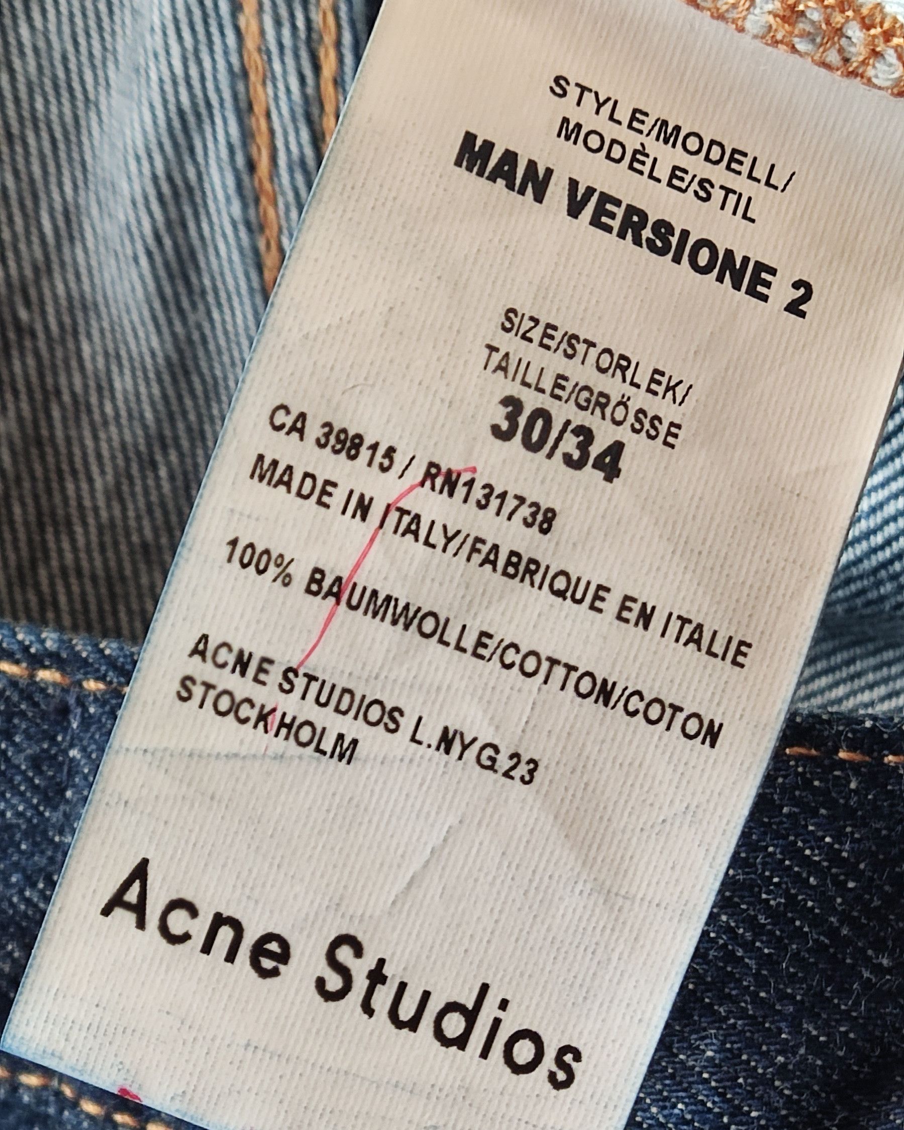 Acne Studios Italian raw denim jeans ACNE STUDIOS Size US 30 / EU 46 - 9 Thumbnail