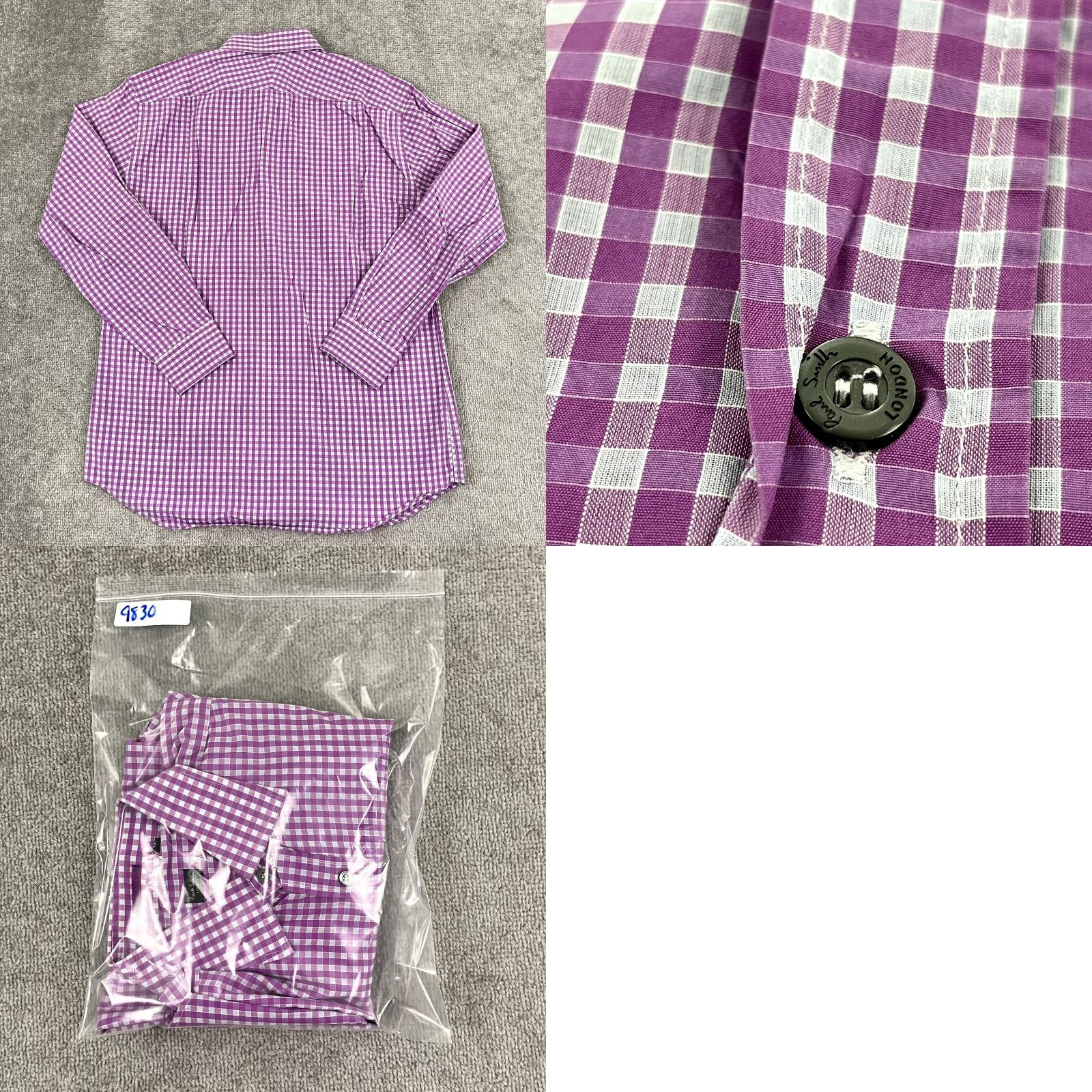 Paul Smith PAUL SMITH London Shirt Mens Regular Size 43 17 Purple Gray Check Button Up Long Sleeve, Multicolor, Cotton, Dress, Classic, London, Men Size US XL / EU 56 / 4 - 8 Thumbnail