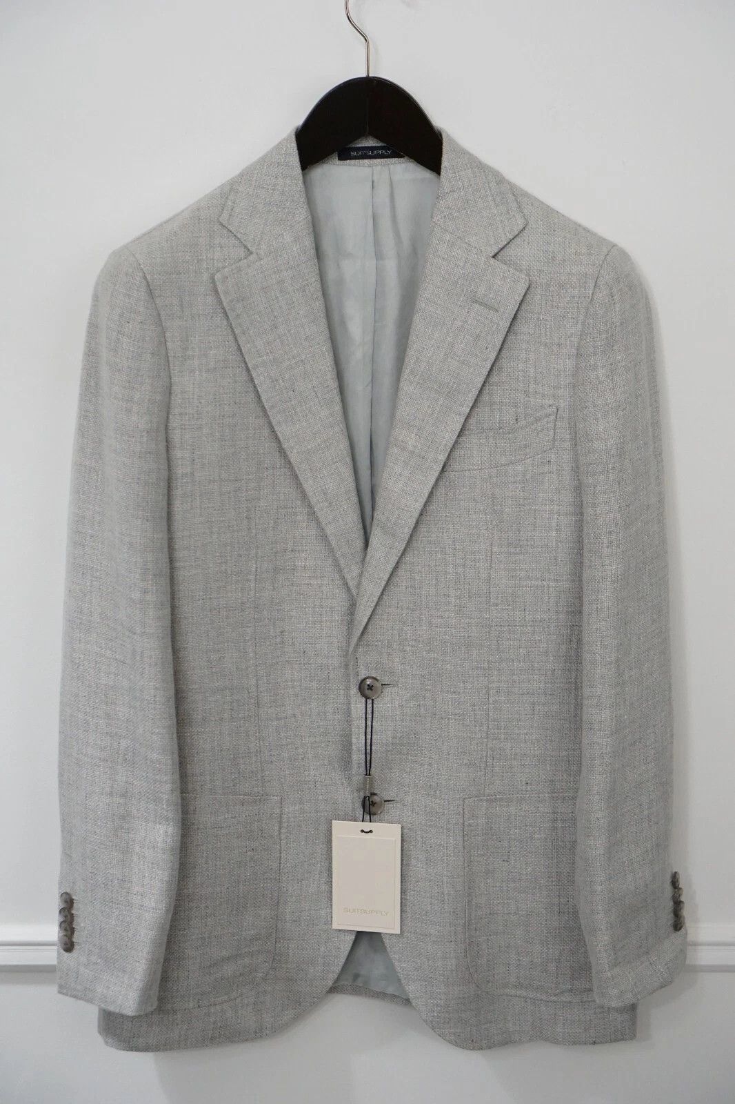 Suitsupply Men Suitsupply Blazer Linen Wool Grey Ermenegildo Zegna US34 Size 34R - 1 Thumbnail