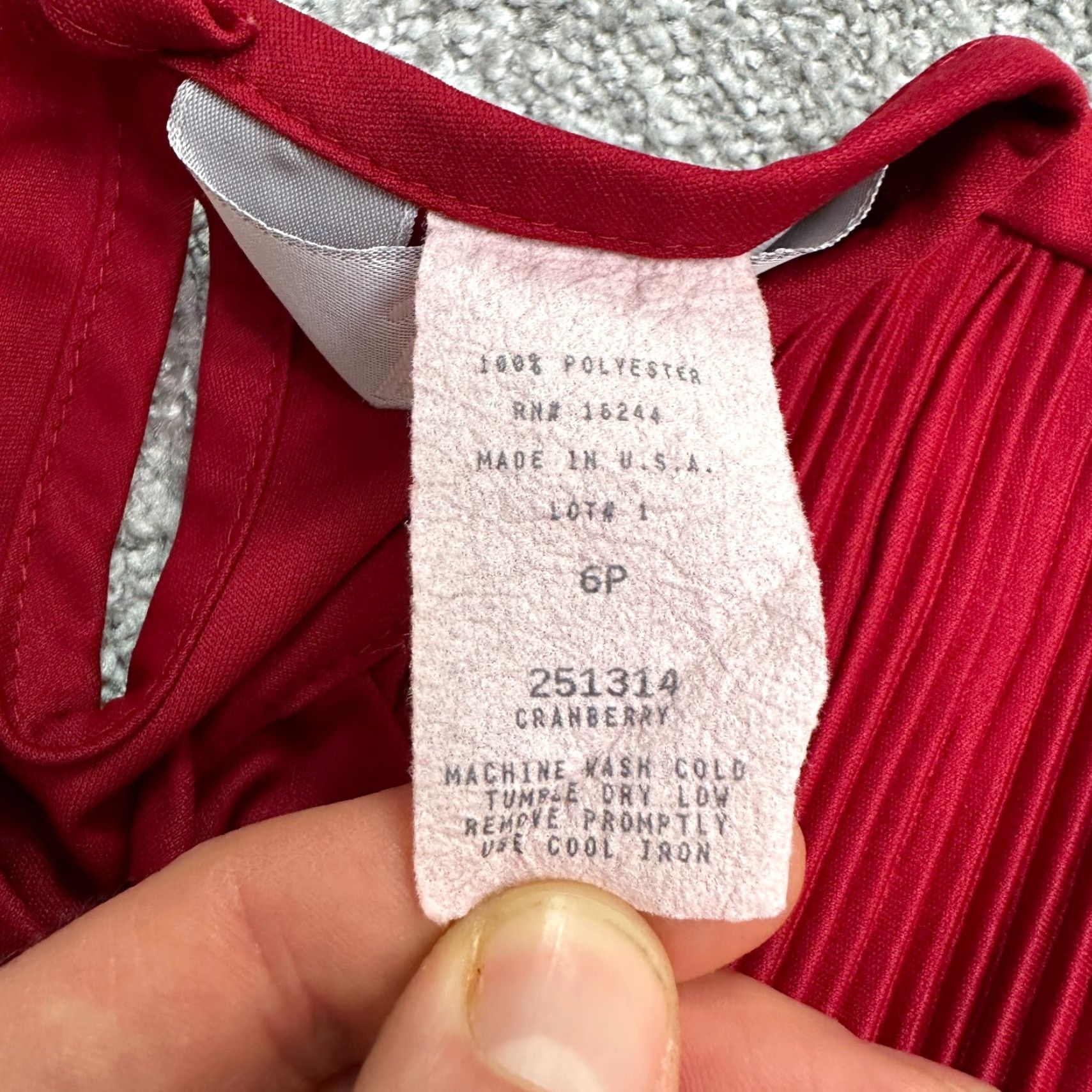 Blair VINTAGE Blair Dress Maxi Long Women 6P Red 3/4 Sleeve Crew Neck Knit Polyester Petites Size M / US 6-8 / IT 42-44 - 5 Thumbnail