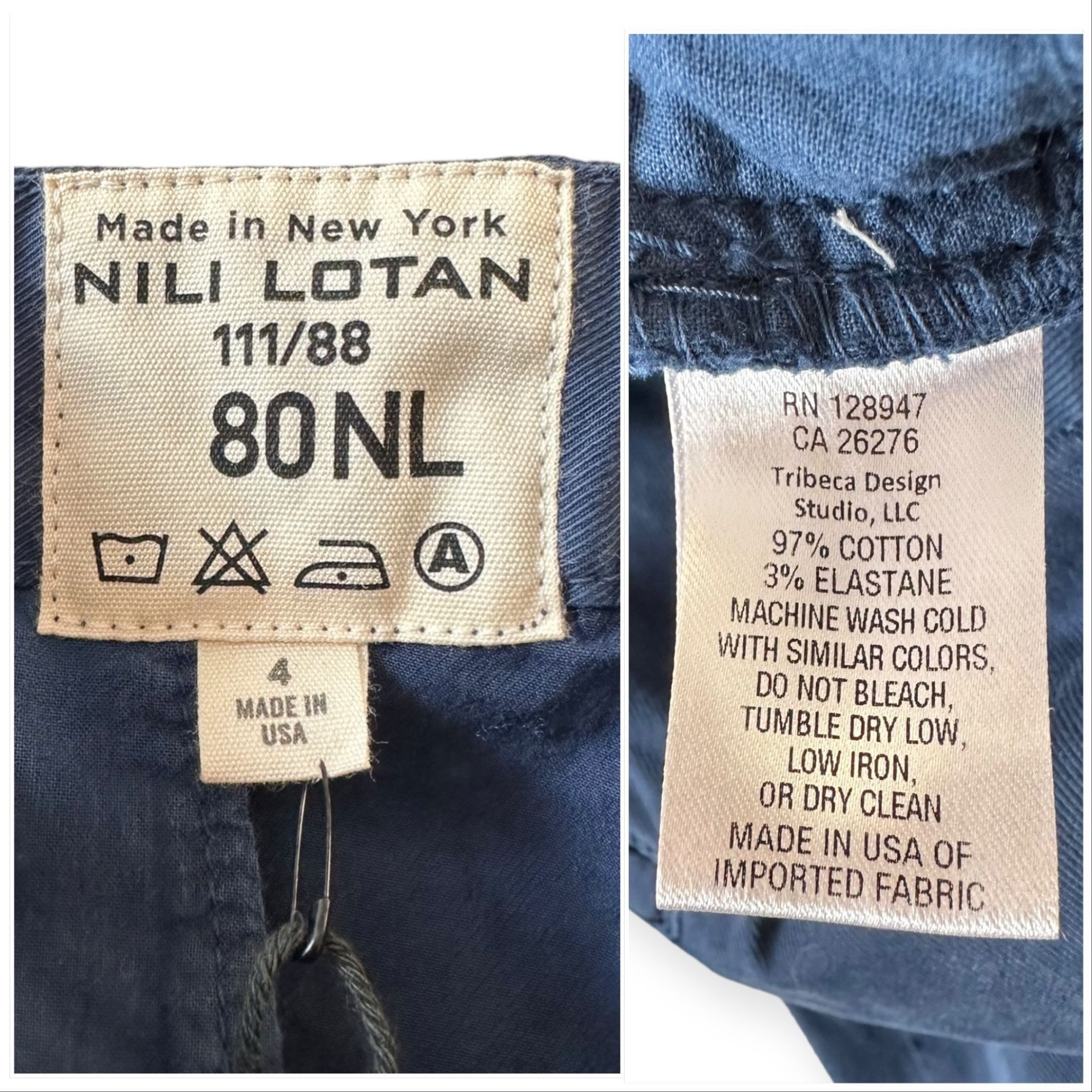 Nili Lotan Nili Lotan Cropped Montauk Pants, Size 4, Marine Blue, N Size 27" / US 4 / IT 40 - 3 Thumbnail