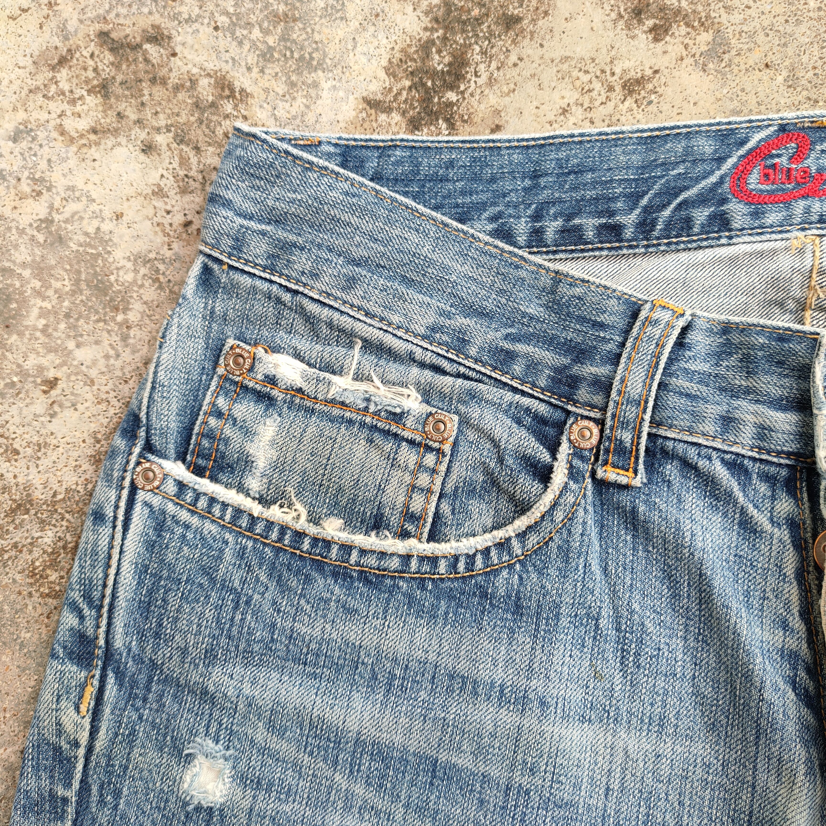 Japanese Brand W31 vtg blue cult flare button fly denim jeans pants Size US 31 - 10 Thumbnail