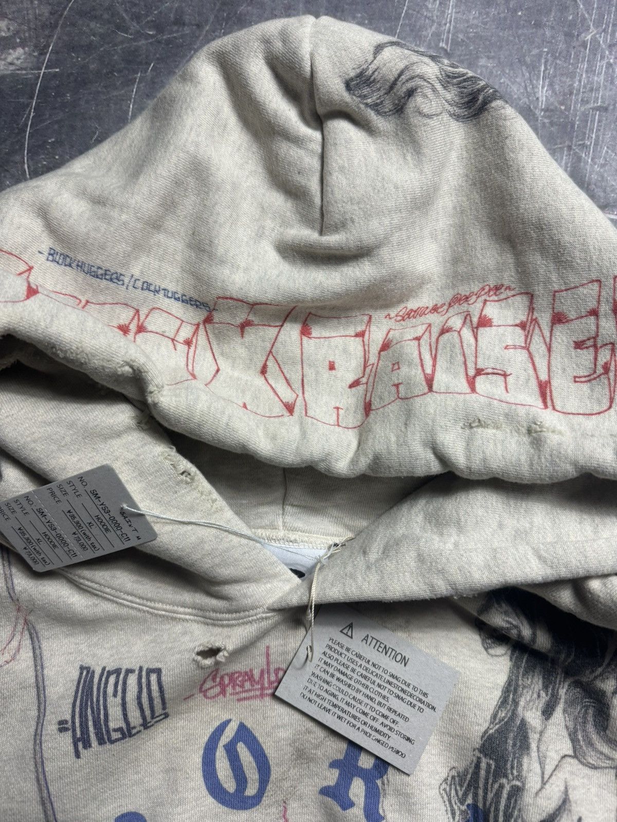 Born X Raised × Saint Michael Saint Michael Born X Raised Graffiti Hoodie Size US XL / EU 56 / 4 - 9 Thumbnail