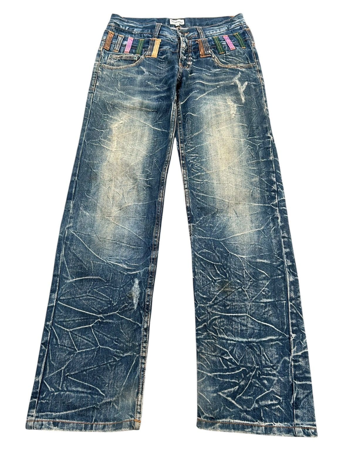 Kapital Nylaus Double Waist Distressed Denim Jeans Size US 32 / EU 48 - 7 Thumbnail