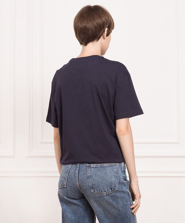 Valentino o1y0326 Logo T- Shirt in Midnight Blue Size S / US 4 / IT 40 - 4 Thumbnail