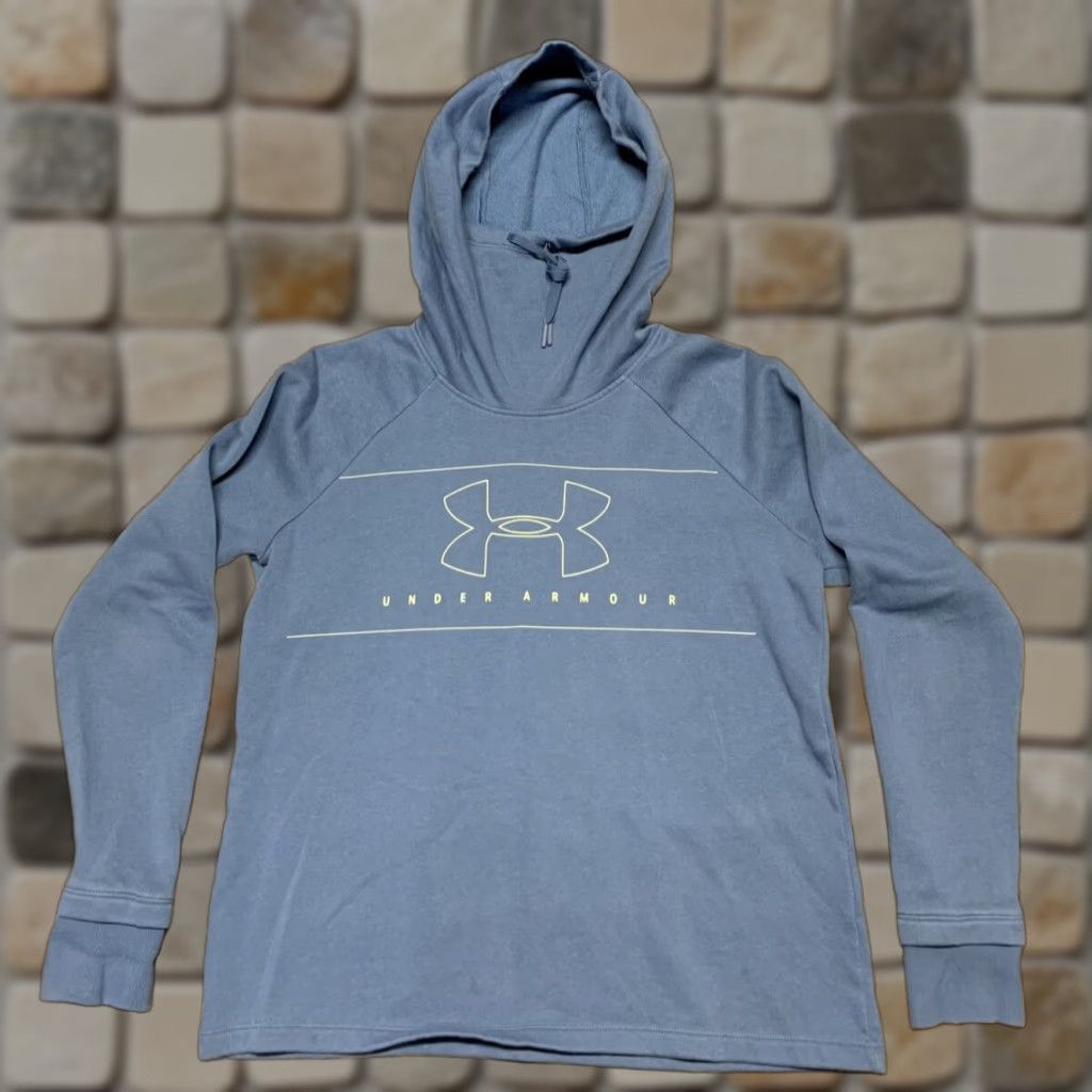 Under Armour Under Armour Sweatshirt Shirt Women Petite Small Blue Hooded Pullover Classic Activewear PS Women Womens Size S / US 4 / IT 40 - 1 Thumbnail
