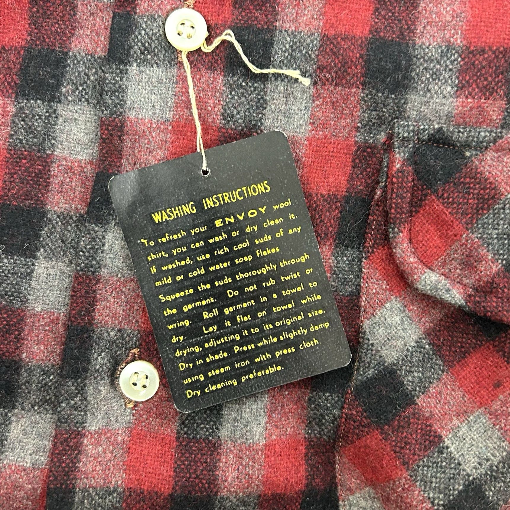 Vintage VINTAGE Envoy Mens Large Long Sleeve Plaid Check Thick Flannel Wool Button Shirt Size US L / EU 52-54 / 3 - 6 Thumbnail