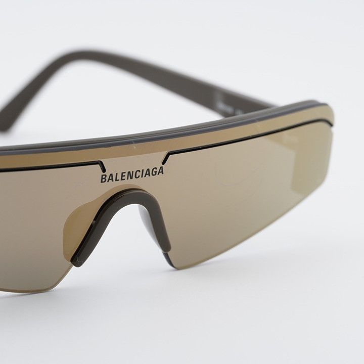 Balenciaga Balenciaga BB0003S 012 Sunglasses Brown Shield Frame Size ONE SIZE - 3 Thumbnail
