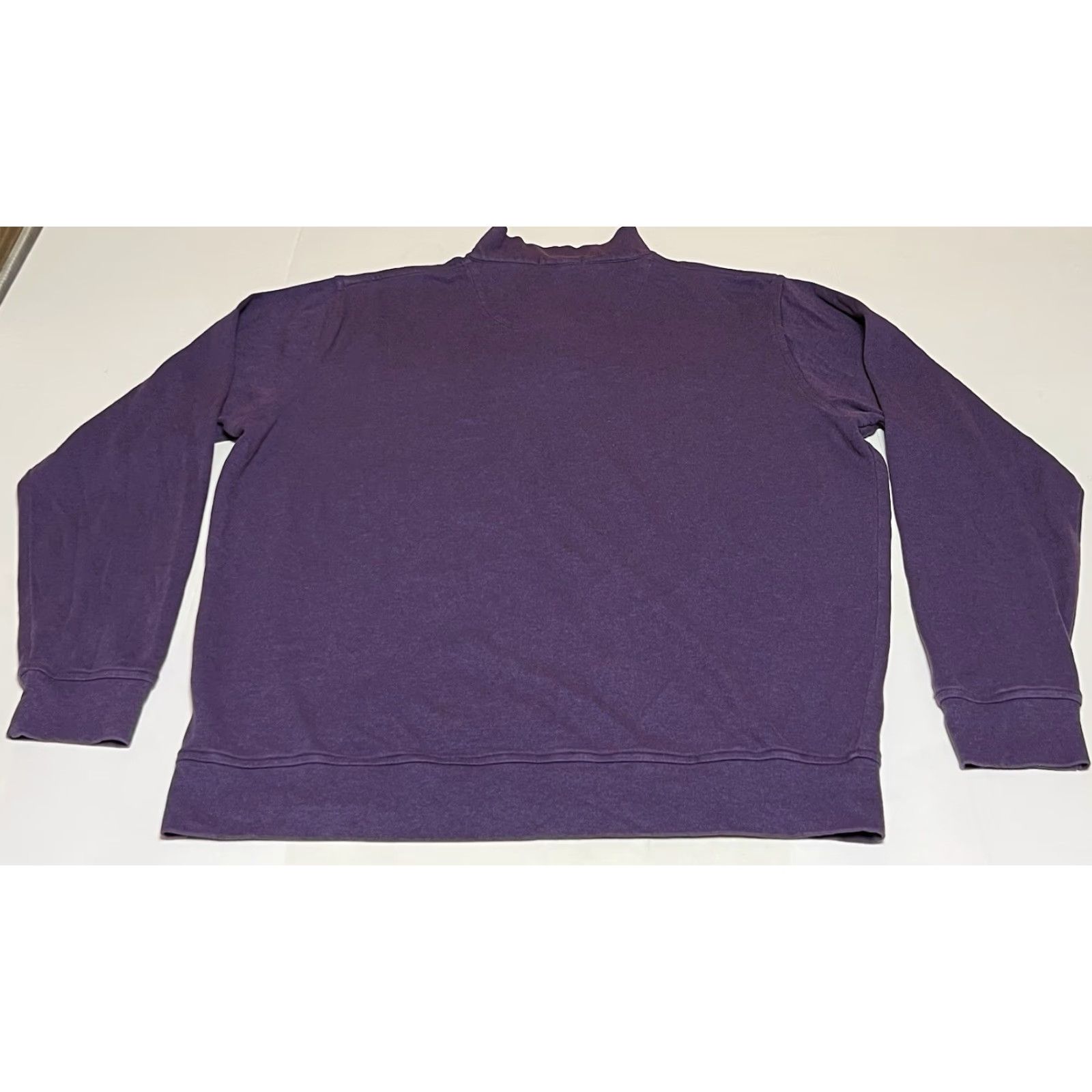 Peter Millar Peter Millar Crown Comfort Mens 1/4 Zip Purple Cotton Sweater XL Size US XL / EU 56 / 4 - 3 Thumbnail