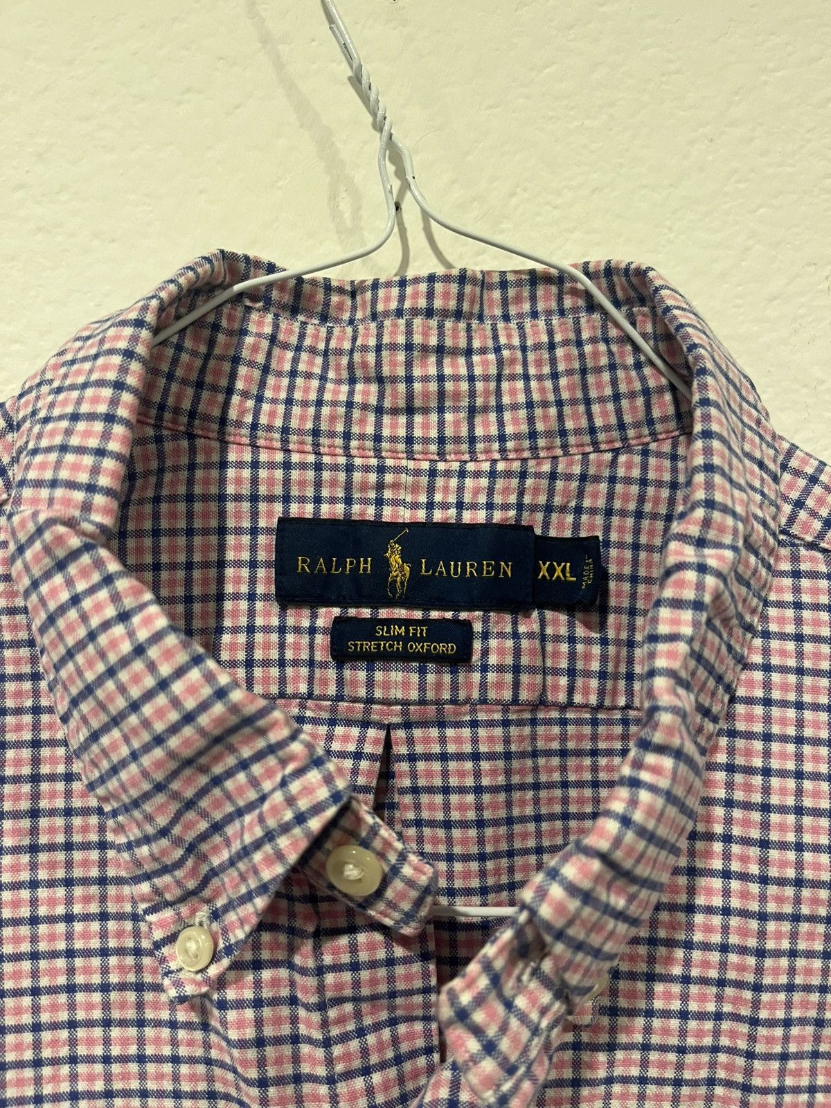Ralph Lauren Ralph Lauren Slim Fit Stretch Oxford Men’s Blue Pink Plaid Size US XXL / EU 58 / 5 - 2 Thumbnail