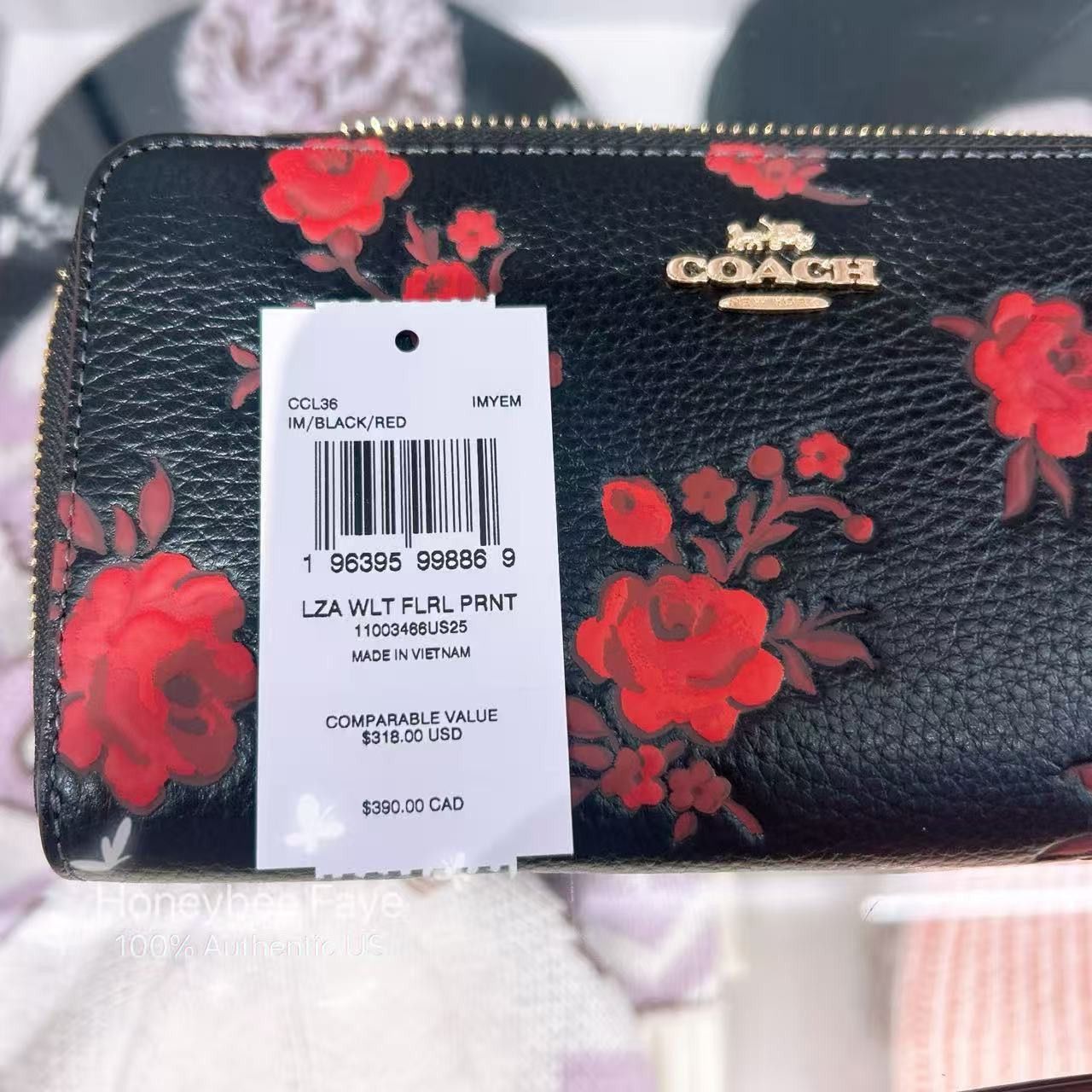 Coach NWT Coach Long Zip Around Wallet With Floral Print CCL36 Size ONE SIZE - 4 Thumbnail