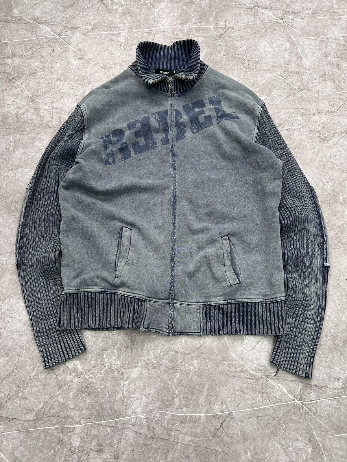 Hysteric Glamour × Vintage CRAZY WASHED MAISONMARGIELA Y2K STRIPED SWEATER Size US XL / EU 56 / 4 - 1 Thumbnail