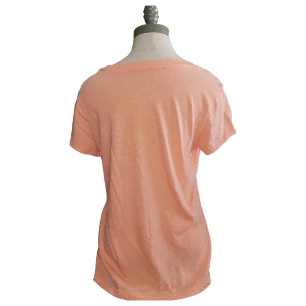 Designer CT606 NWT Ladies Peach Crew Neck Short Sleeve T-shirt M Size M / US 6-8 / IT 42-44 - 2 Thumbnail
