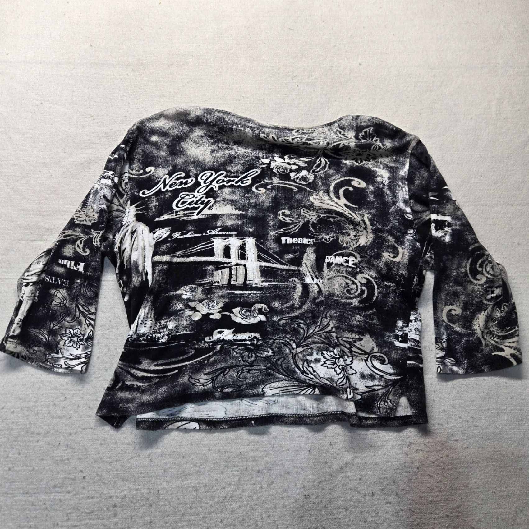 Vintage Jane Ashley Shirt Adult Women's XL Black 3/4 Sleeve Pullover City NY Skyline Casual Basic T-Shirt Conservative Fit Women Size XL / US 12-14 / IT 48-50 - 8 Thumbnail