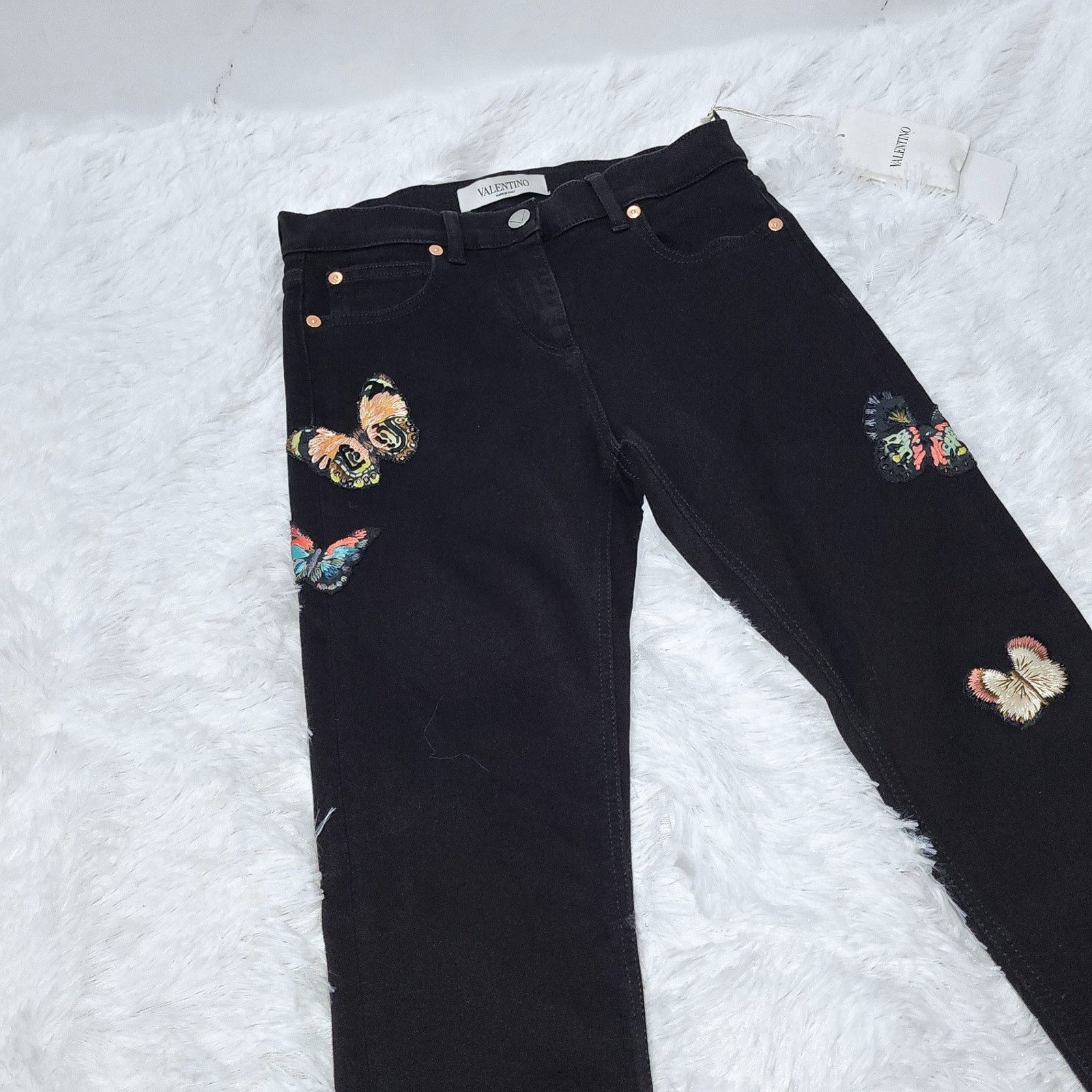 Valentino Valentino x Izumi Miyazaki Gravitation Butterfly Print Jeans Size 25" / US 0 / IT 36 - 2 Thumbnail