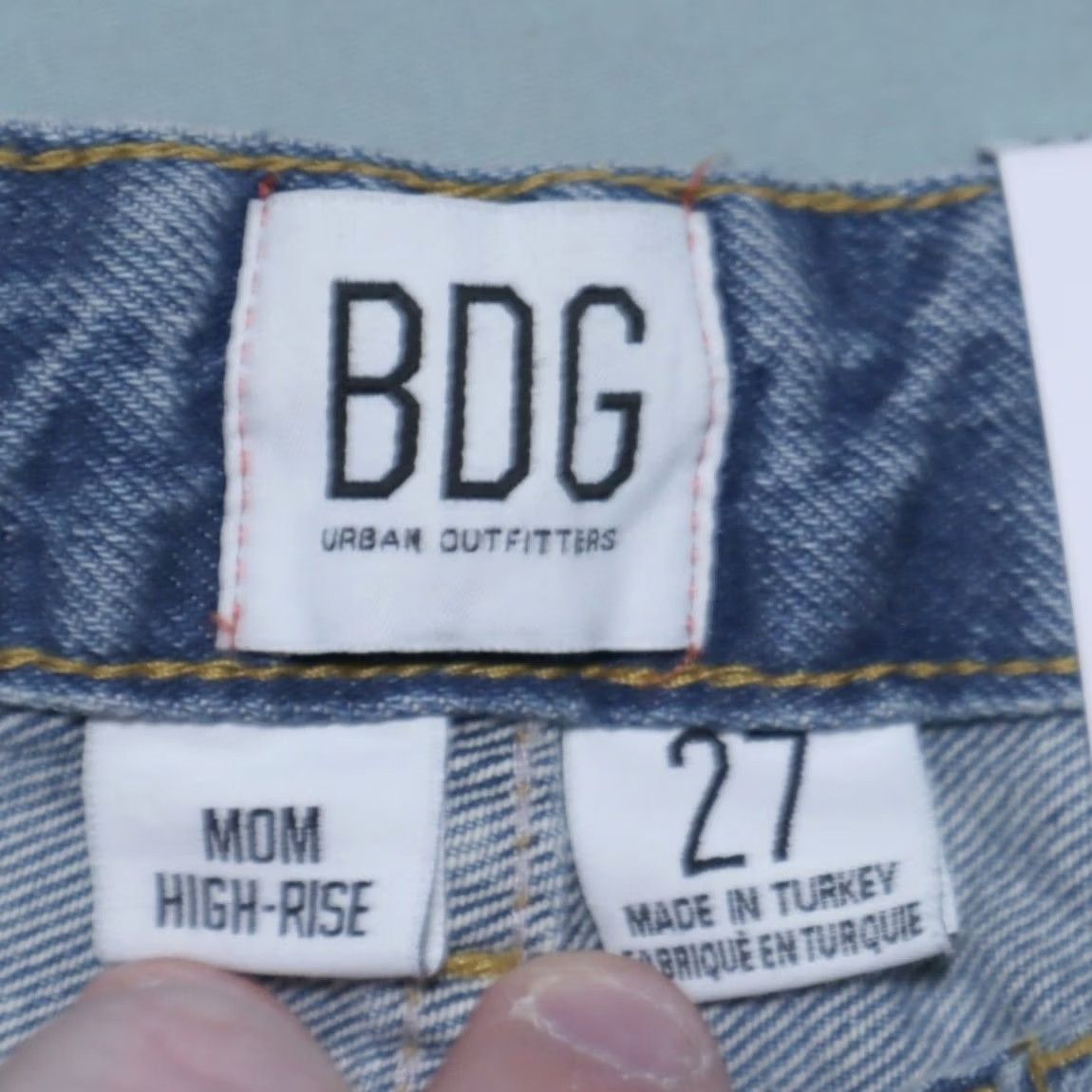Bdg BDG Mom High Rise Cotton Denim Jeans Pants Blue Women's 27 Size 27" / US 4 / IT 40 - 5 Thumbnail