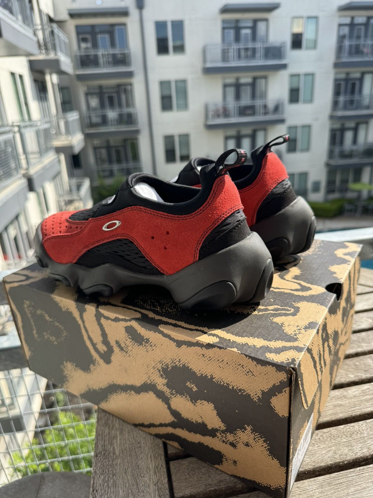Brain Dead × Oakley OAKLEY FACTORY TEAM SUEDE FLESH SANDAL - LAVA/BLACK Size US 9 / EU 42 - 5 Thumbnail