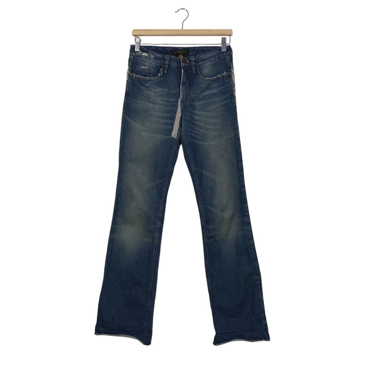 Japanese Brand GGDB Classic Straight-Cut Jeans – Vintage Whisker Wash Size 28" / US 6 / IT 42 - 2 Thumbnail