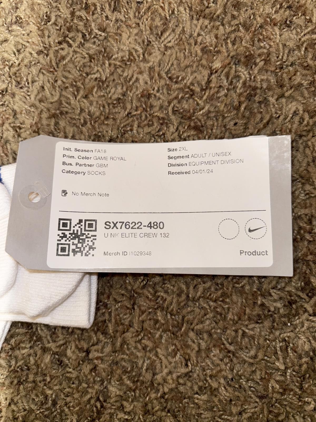 Nike Nike Elite Crew Basketball SX7622 Single Pair Sample Size US 40 / EU 56 - 6 Thumbnail