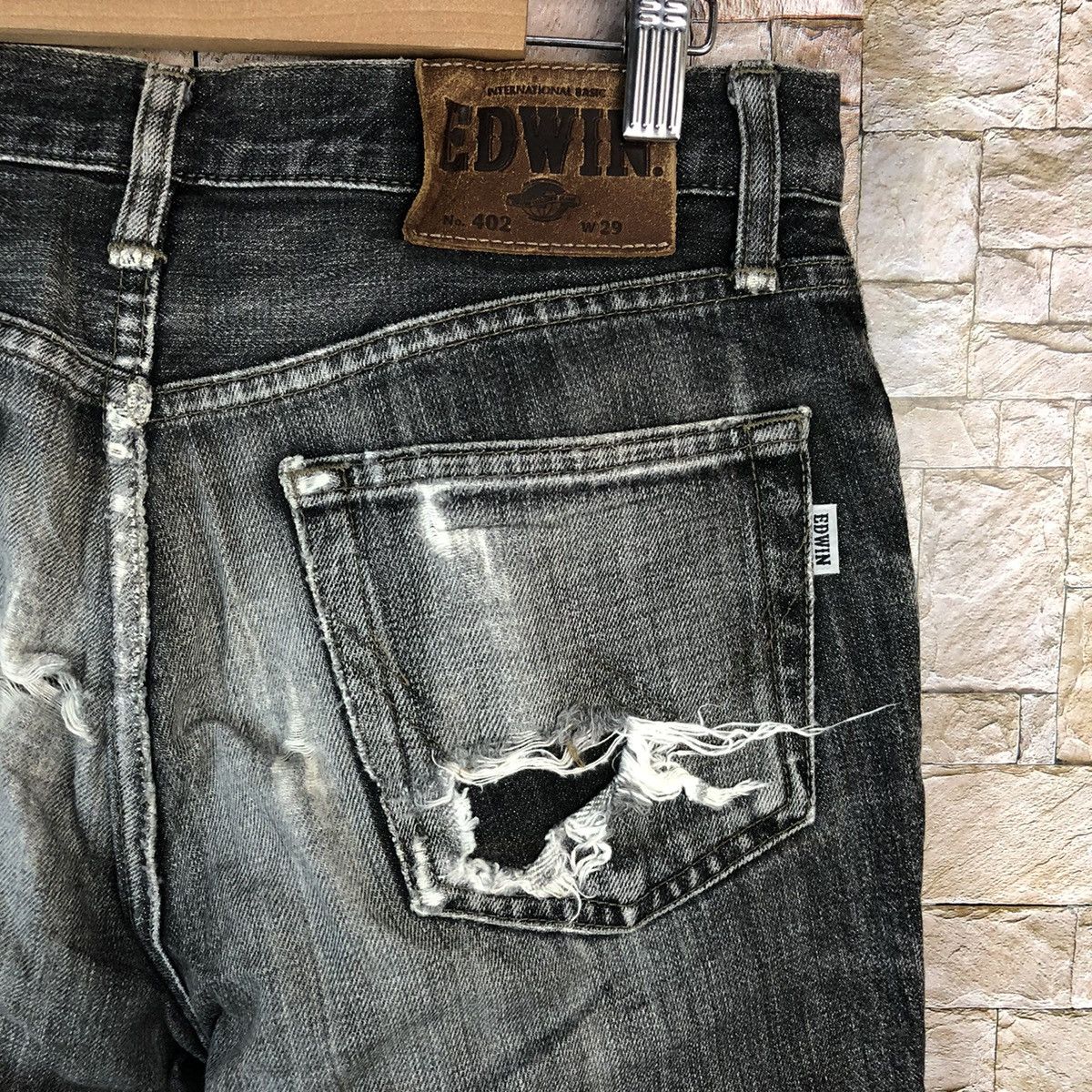 Edwin Edwin Black ripped distressed Denim Pants #A1035 Size US 29 - 18 Thumbnail