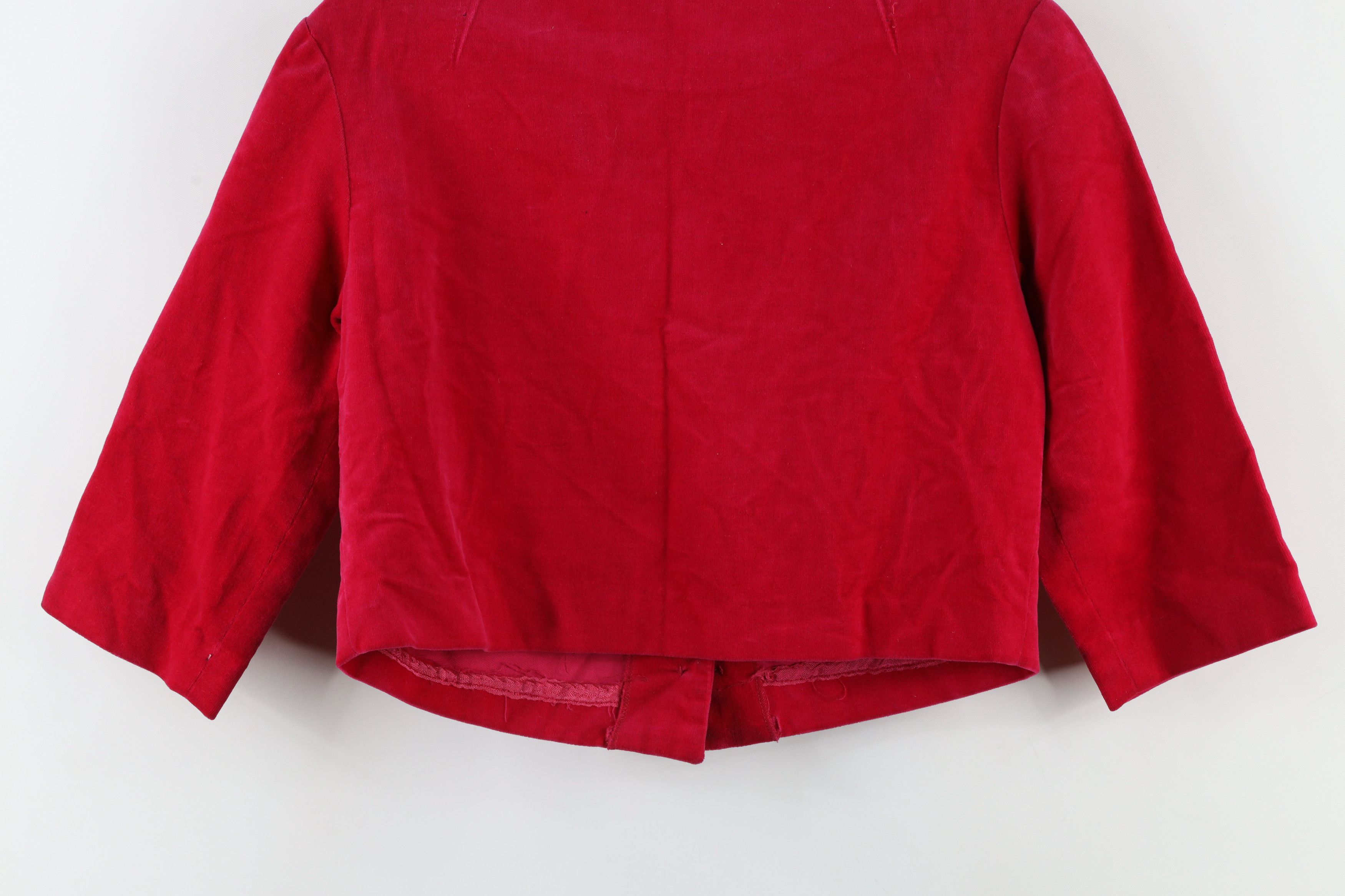 Vintage Vintage 50s Rockabilly Velour Cropped Button Jacket Pink USA Size L / US 10 / IT 46 - 10 Thumbnail