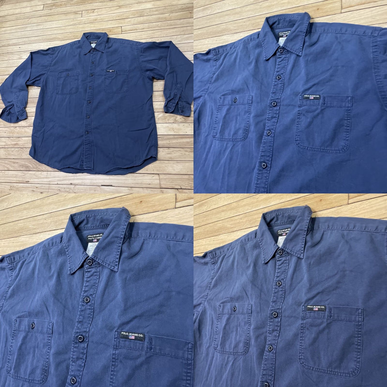 Polo Ralph Lauren VINTAGE Polo Jeans Co. Ralph Lauren Shirt Men XL Twill Blue Y2K Streetwear Signature 90s Classic Button-Up Size US XL / EU 56 / 4 - 9 Thumbnail