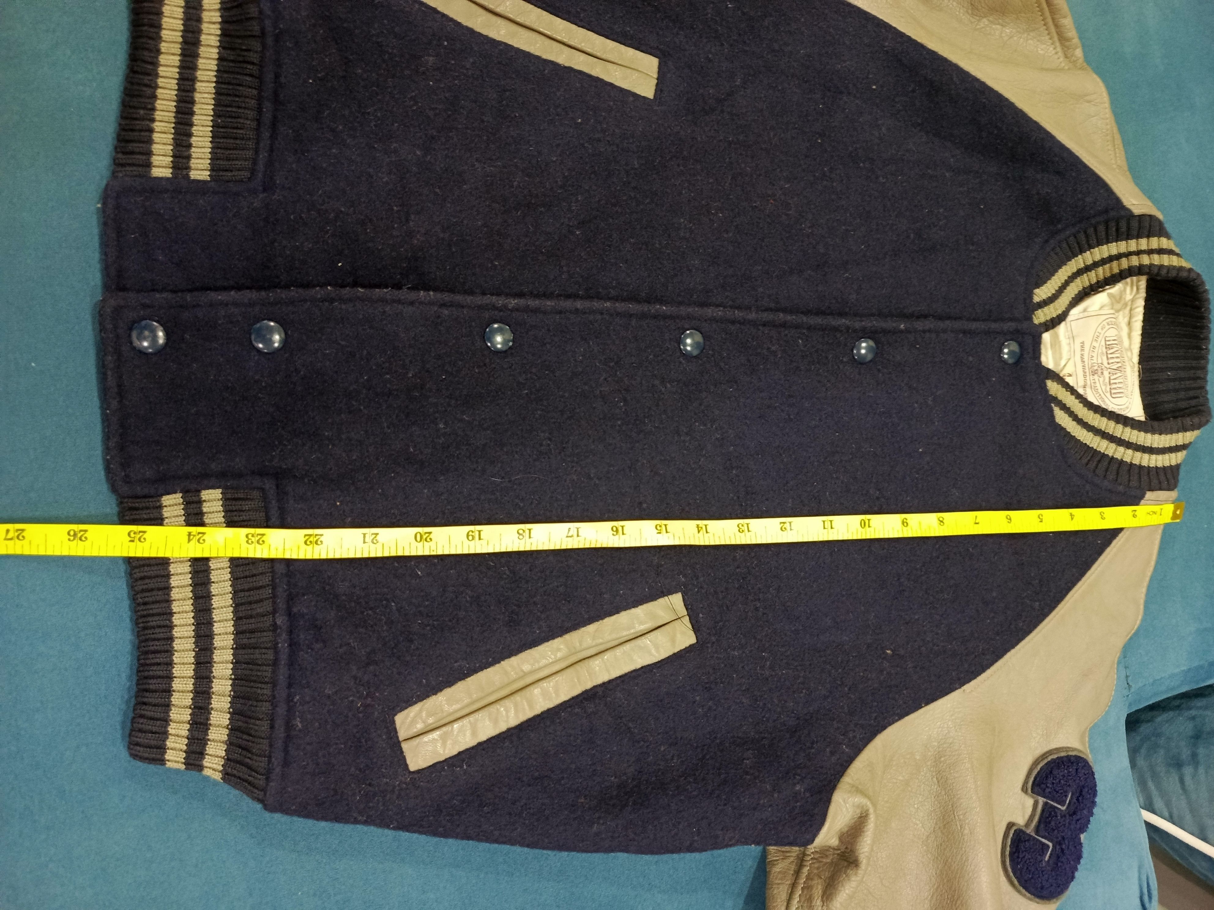 Vintage Vintage HARVARD Varsity Leather Sleeve Jacket Size US M / EU 48-50 / 2 - 10 Thumbnail