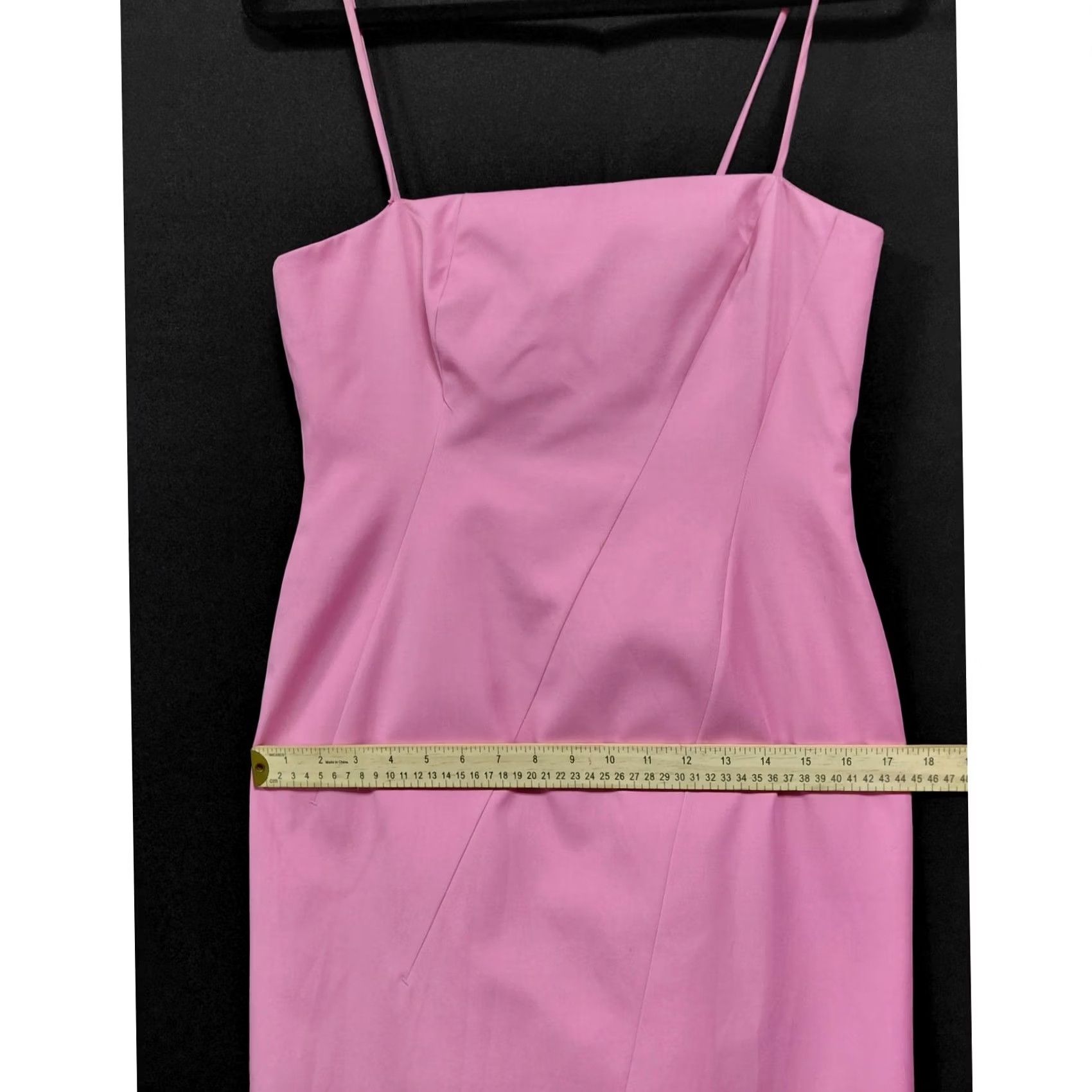 Bcbgmaxazria BCBG MAXAZRIA Pink Spaghetti Strap Dress Solid Knee Length Women Size 6 Size M / US 6-8 / IT 42-44 - 7 Thumbnail