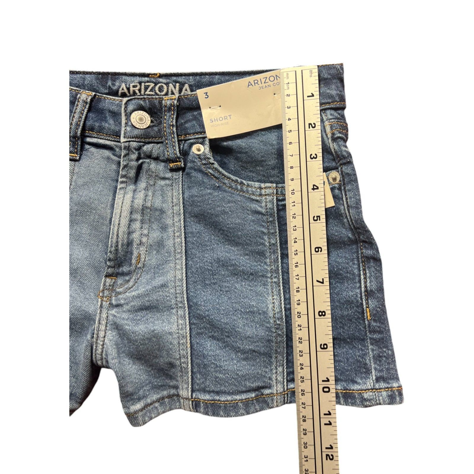 Arizona Jean Co. Arizona - Women's High Rise Denim Short - Juniors - Blue - 3 Size 28" / US 6 / IT 42 - 8 Thumbnail
