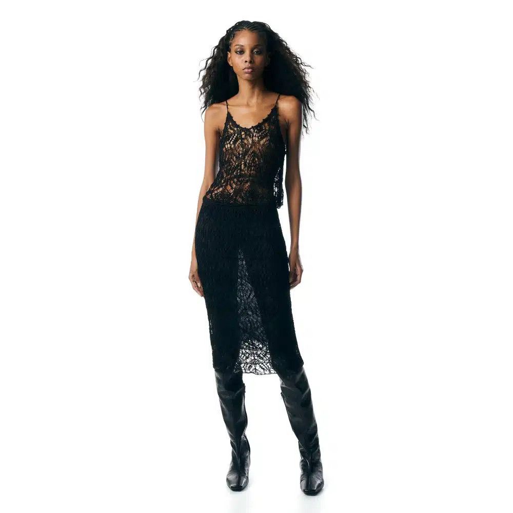 Tom Ford o1loc1c0625 TSK292 Crochet Top in Black Size S / US 4 / IT 40 - 3 Thumbnail