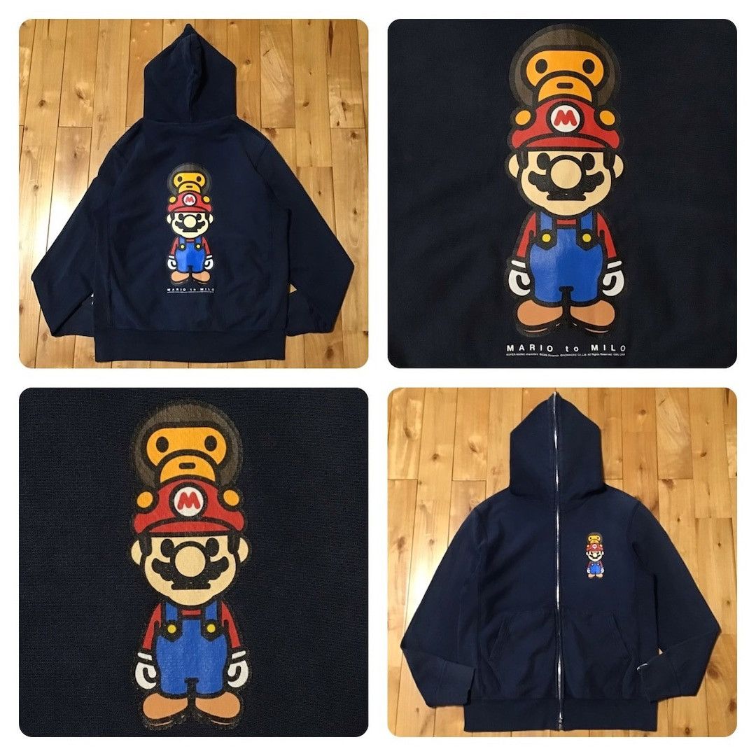 Bape BAPE × Nintendo Mario & Milo Full Zip Hoodie a bathing ape Size US S / EU 44-46 / 1 - 1 Thumbnail