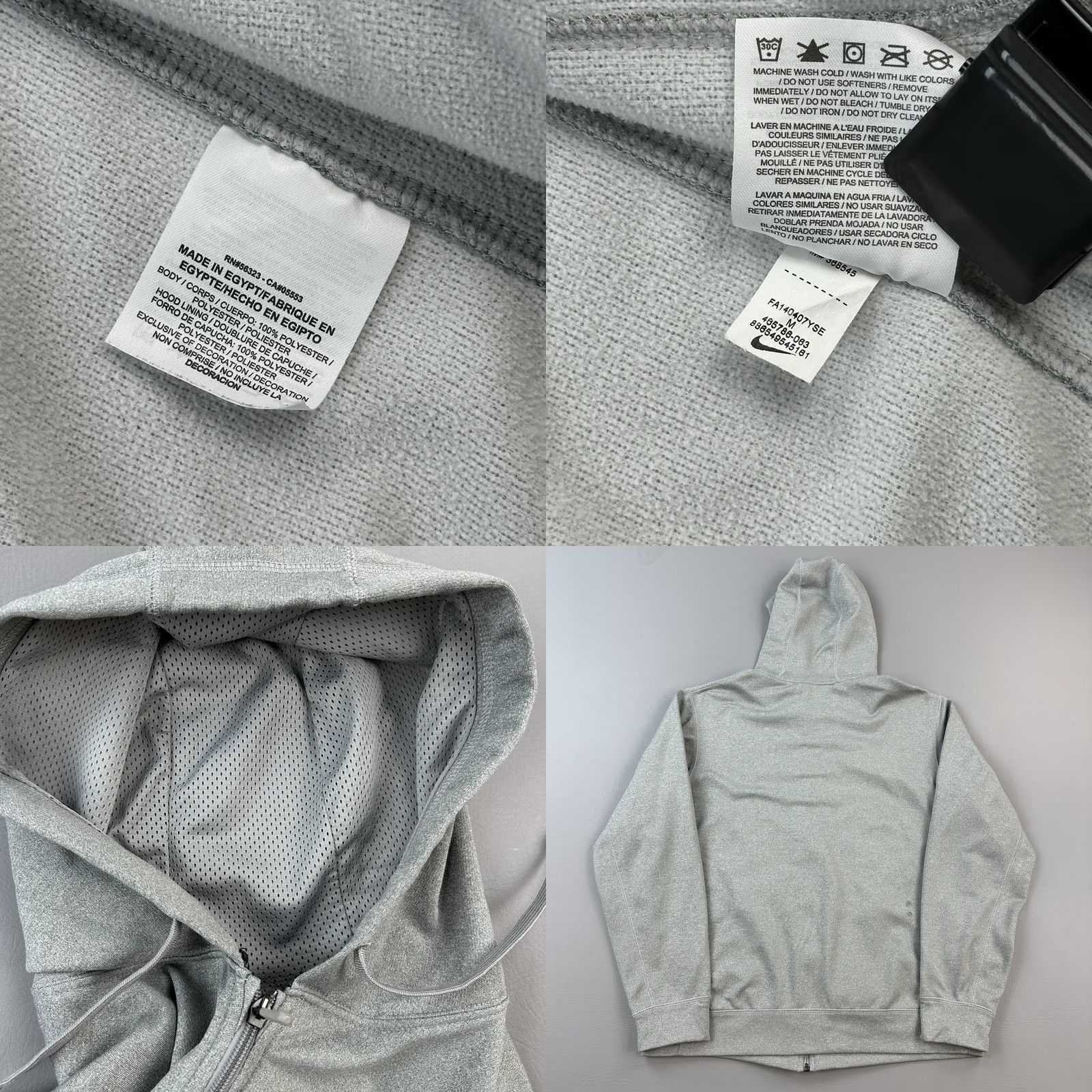 Nike Nike Park Hoodie Mens Medium Gray Therma Fit Full Zip Embroidered Swoosh Logo Size US M / EU 48-50 / 2 - 8 Thumbnail