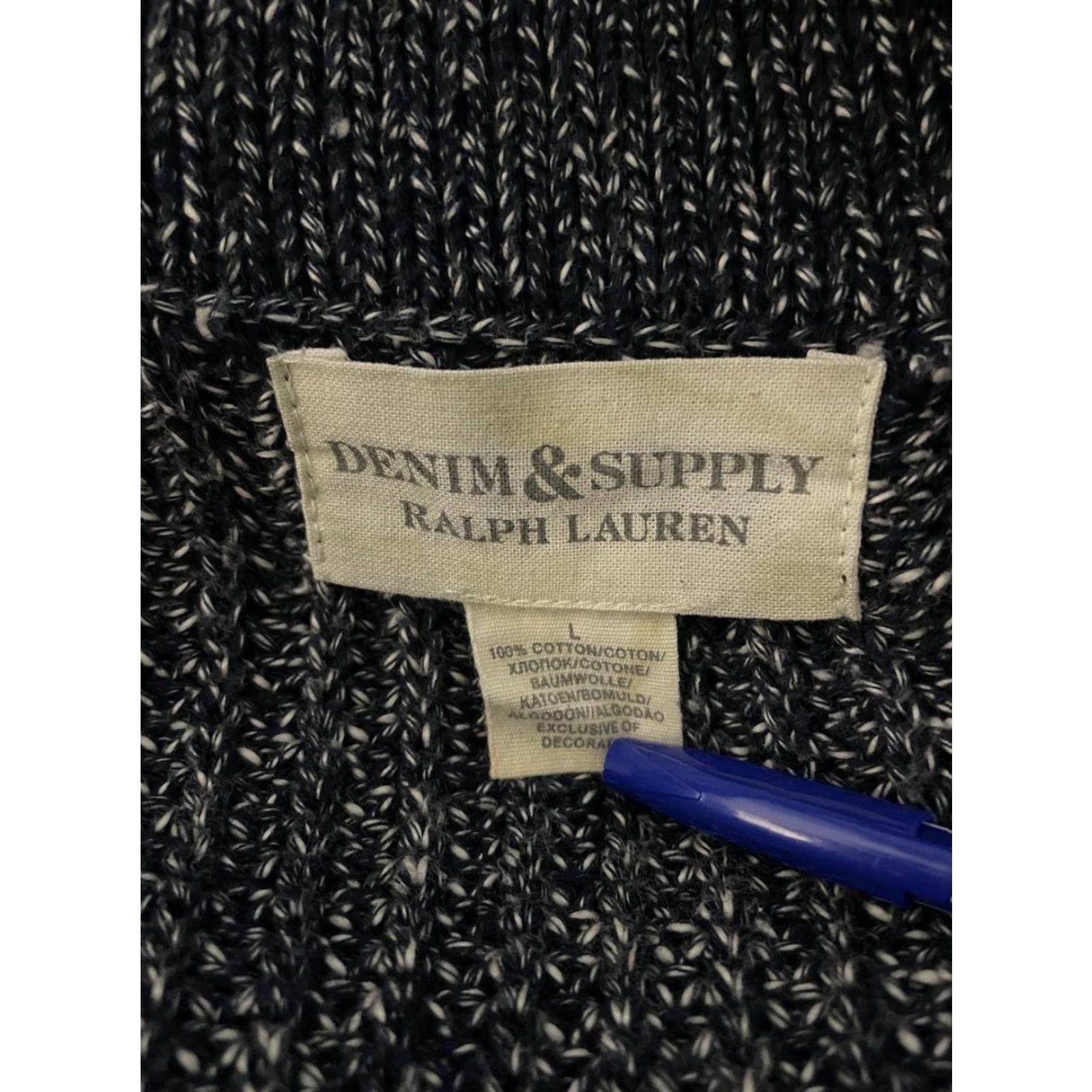 Vintage Denim & Supply Ralph Lauren Mens Cardigan Sweater L Black Long Sleeve Men Regular Fit Casual Shirt Size US L / EU 52-54 / 3 - 3 Thumbnail